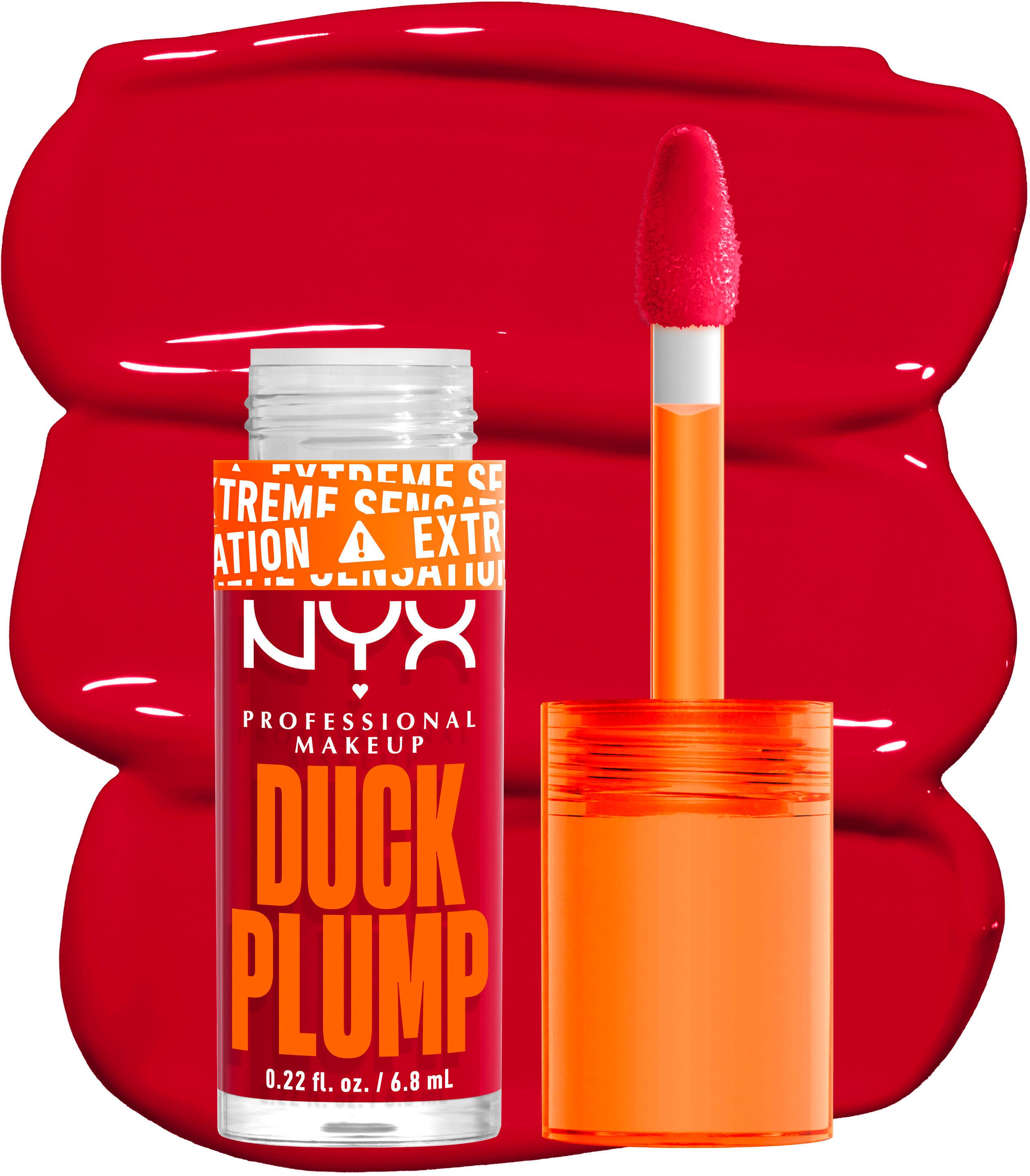 NYX PROFESSIONAL MAKEUP Lipgloss DUCK PLUMP LIP LACQUER, sofortiger Schmollmund-Effekt dank Kollagenpeptiden