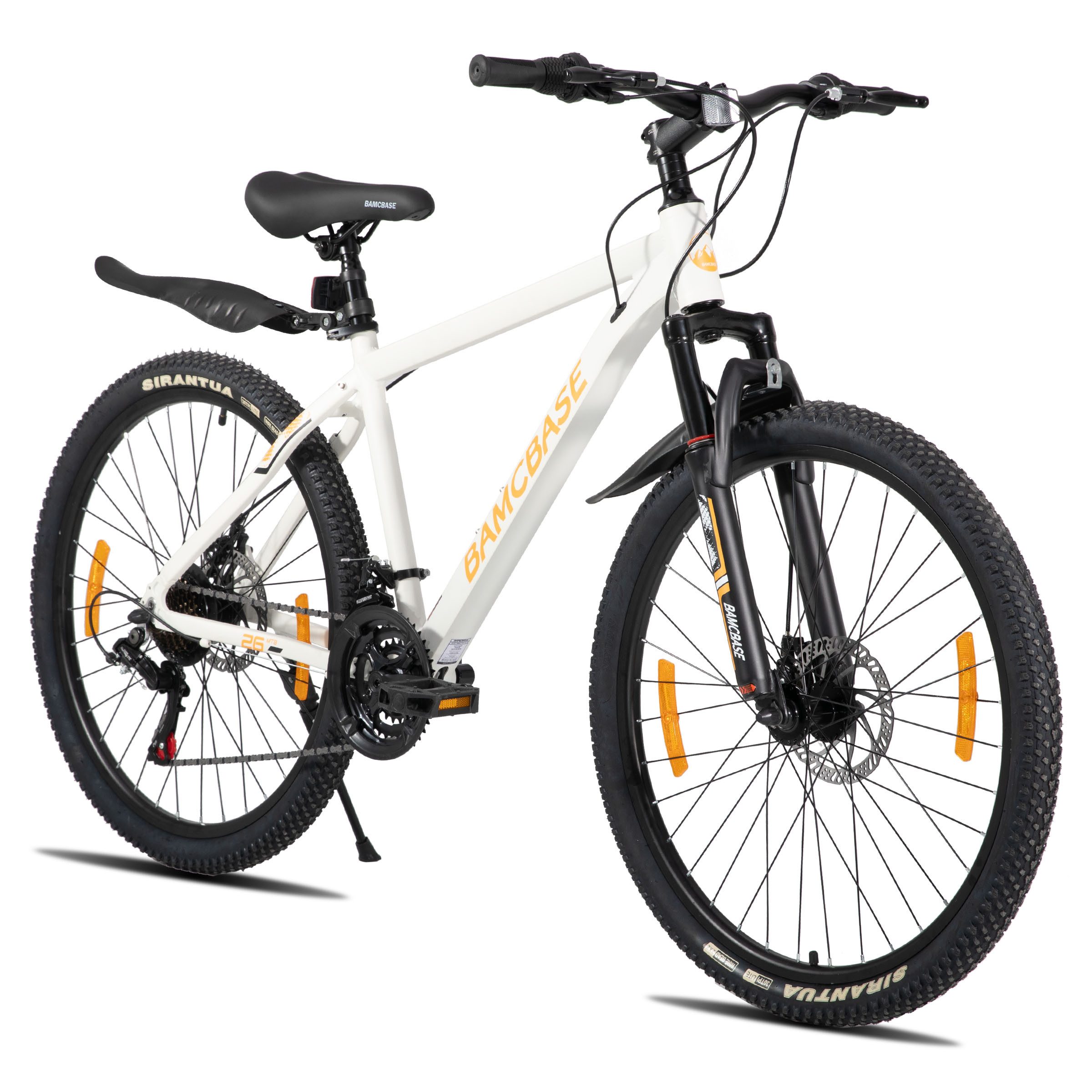 HILAND Mountainbike 26 27,5 Zoll Geländefähiges Fahrrad für Männer und Frauen, Aluminiumrahmen, 21-Gang, mechanischen Scheibenbremsen und Federgabel