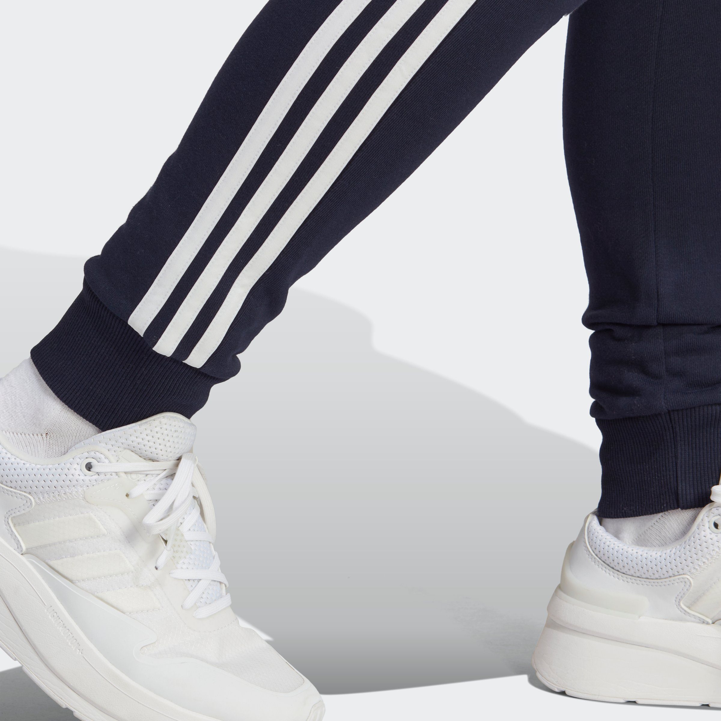TERRY HOSE adidas FRENCH ESSENTIALS Jogginghose (1-tlg) legink/white Sportswear CUFFED 3STREIFEN
