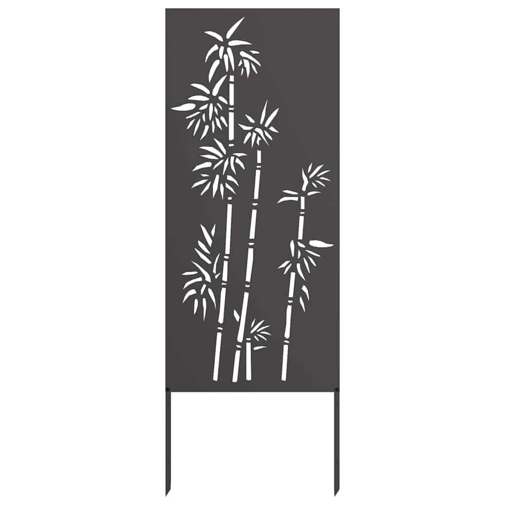 vidaXL Wandbild Garten Sichtschutz-Leinwand Floral Schwarz 50 x 140 cm, (1 St)