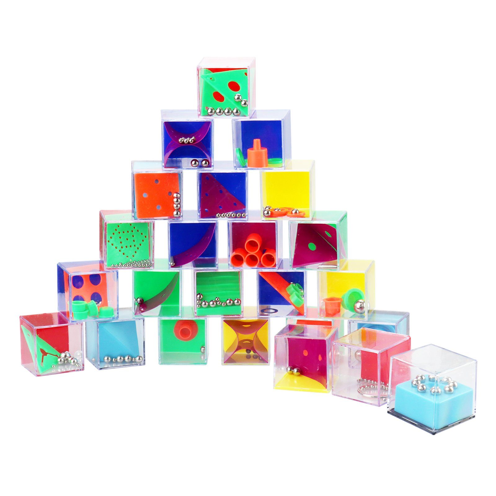Wellgro Spielesammlung 24er Set Geduldsspiele - je ca. 4 x 4 x 4 cm (LxBxH)