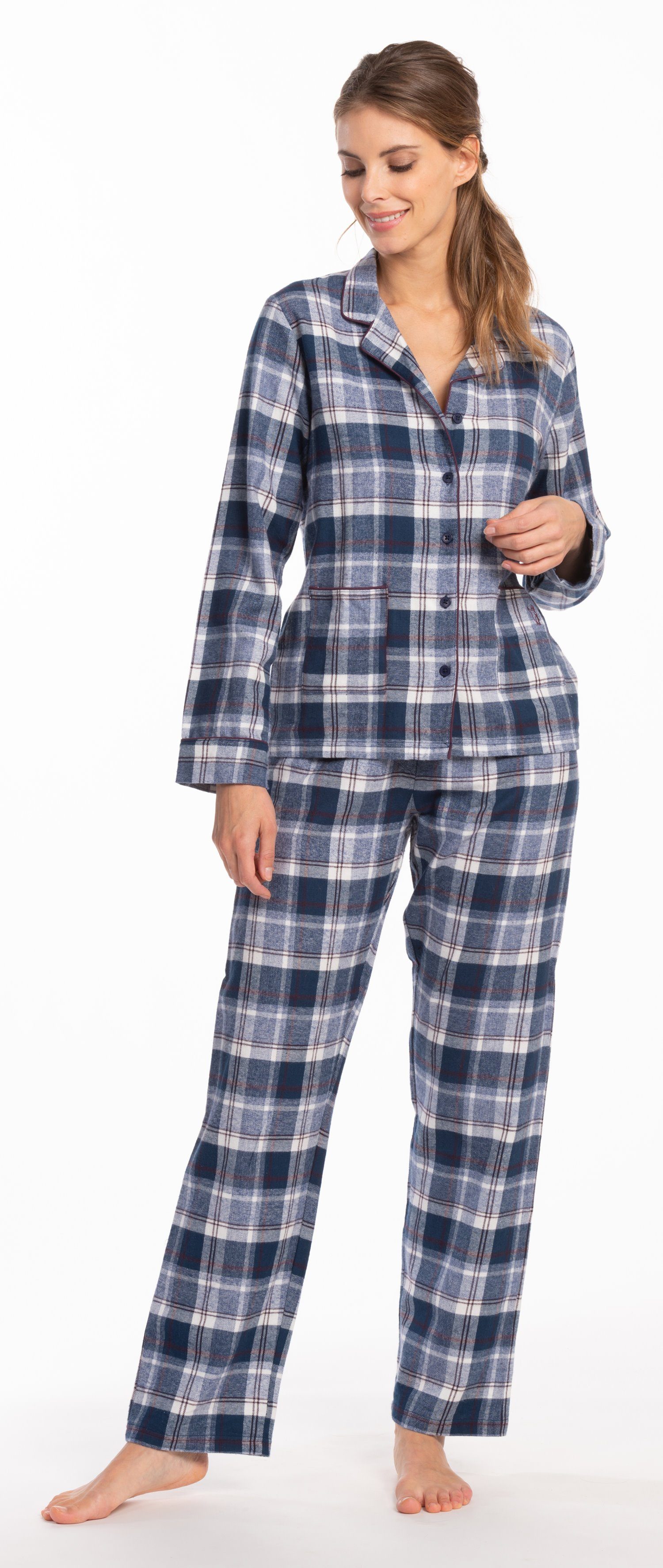 Eskimo Schlafanzug »Damen Flanell Schlafanzug« (2 tlg) Baumwolle online  kaufen | OTTO