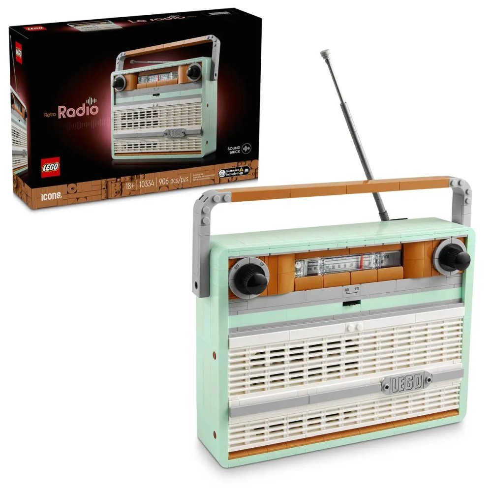 LEGO® ICONS 10334 - Retro-Kofferradio Spielbausteine, (906 St)