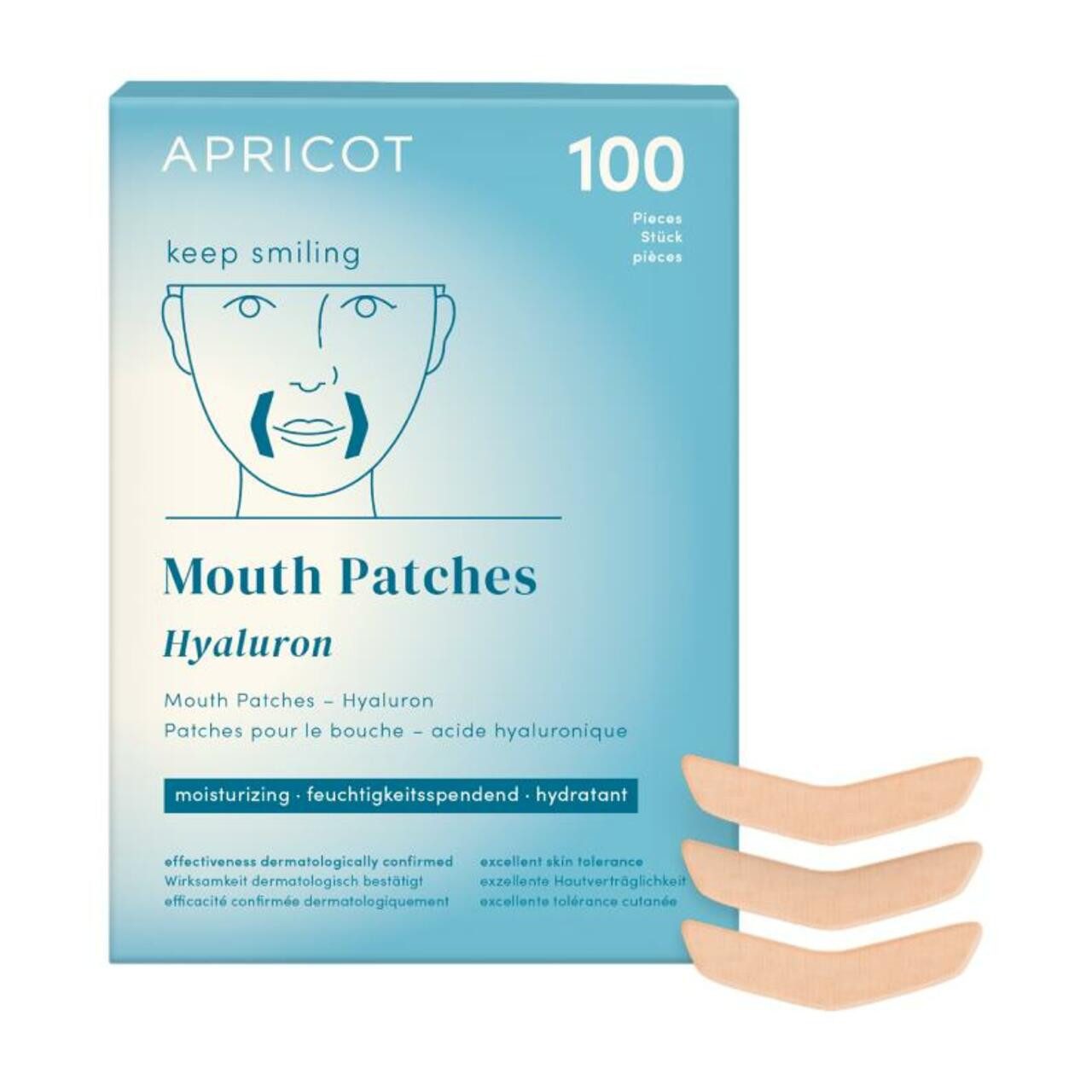 APRICOT Beauty Gesichtsmaske Mouth Patches Hyaluron "keep smiling", für Все Hauttypen