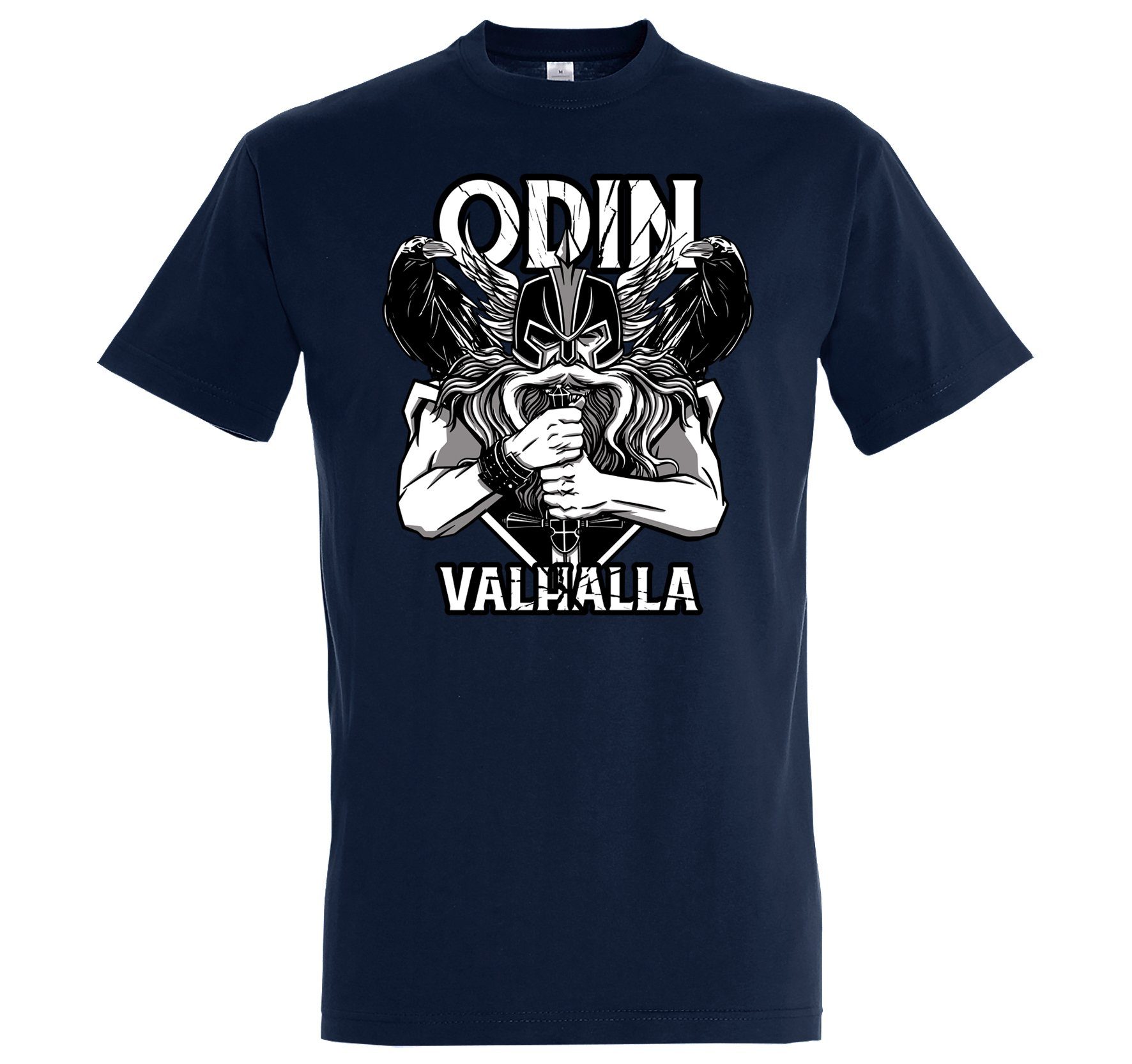 trendigem Spruch Herren Odin Designz T-Shirt Navy Valhalla T-Shirt Youth mit