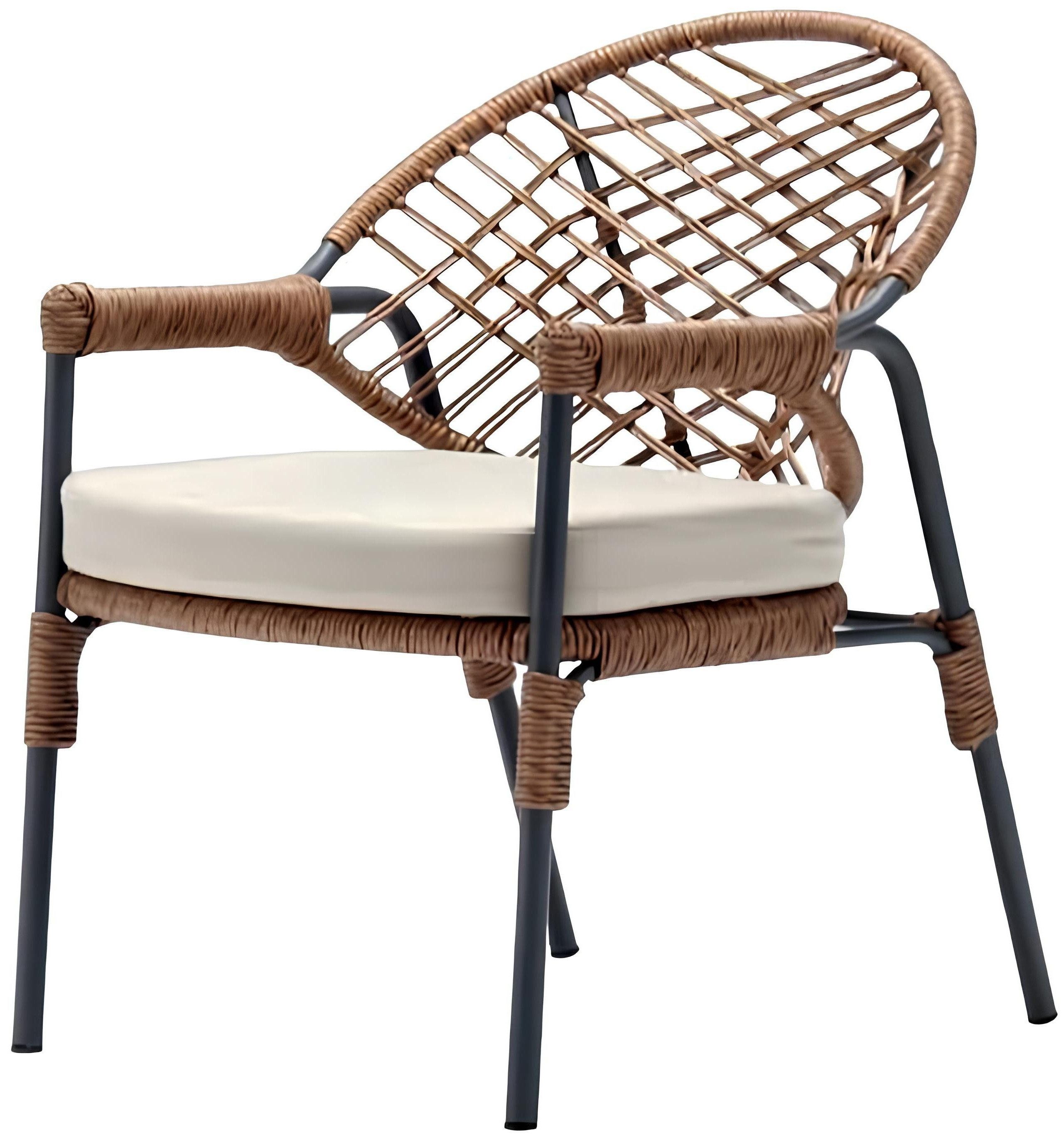 Xlmoebel Gartenstuhl Luxus-Stuhl in braunem Rattan-Stil für moderne Terrassen, Hergestellt in Europa