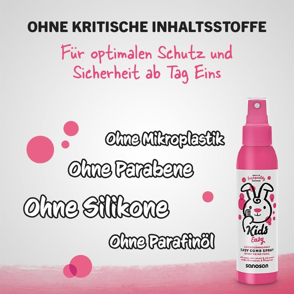 Haarshampoo, Hautpflege, & Bio Leichtkämmspray & Himbeere Duschgel sanosan Dusche für Haarpflege & Olivenextrakt Spray & Kinder 2in1 - mit Haarpflege Leichtkämm Milchprotein 1-tlg. - - Duschgel, Shampoo