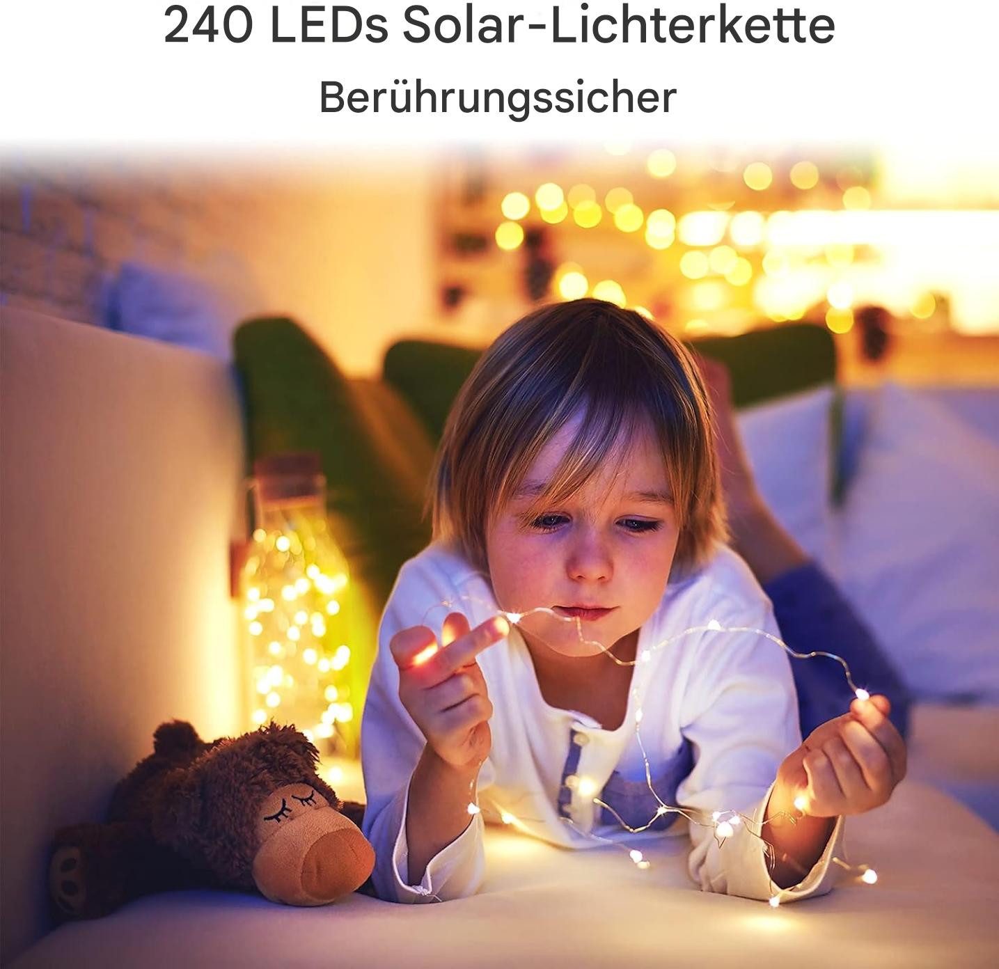 Tukrool LED-Lichterkette Solar-Lichterkette für den Außenbereich, günstig online kaufen
