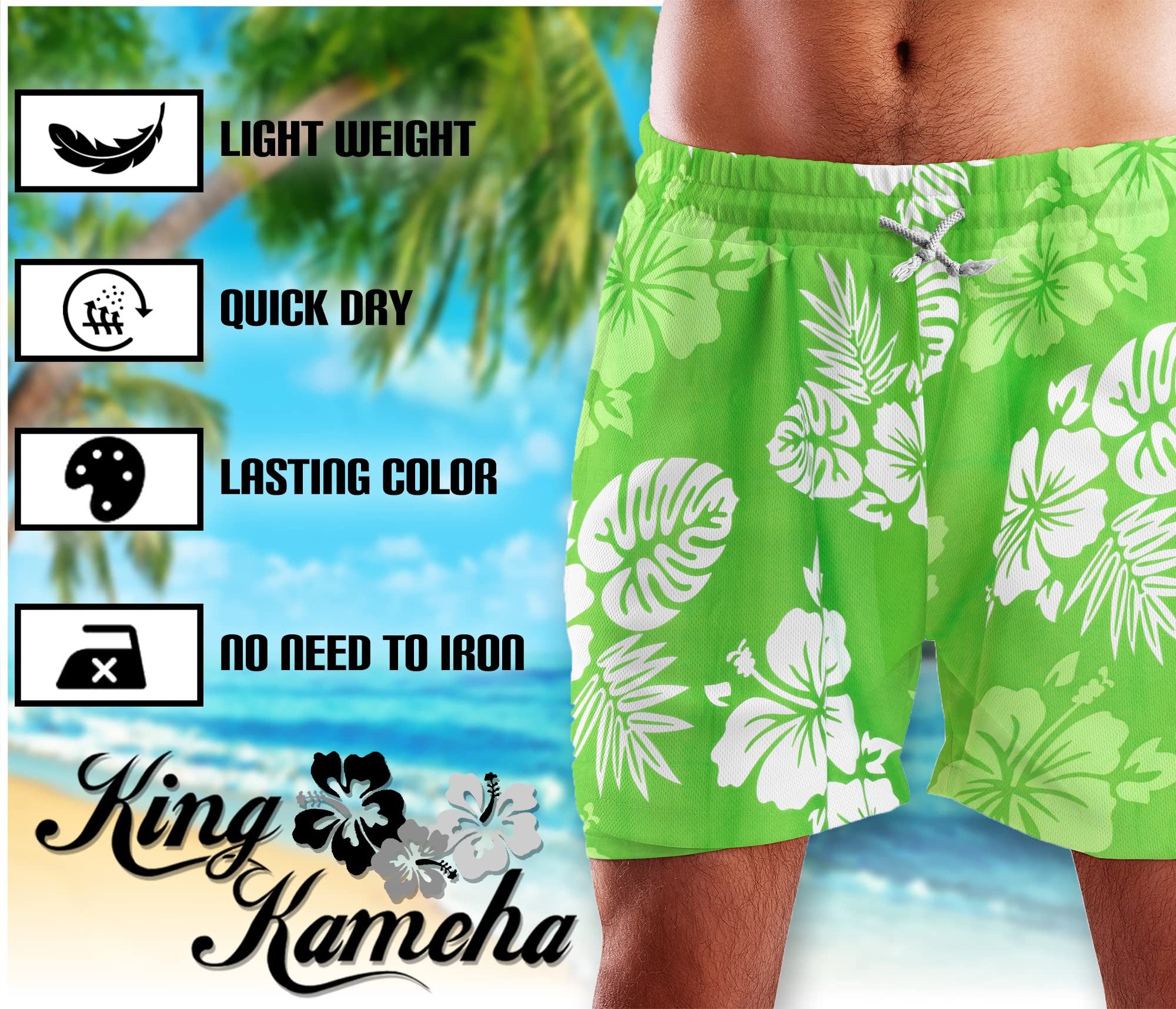 King Kameha Badeshorts Mono Hibiscus Hawaii günstig online kaufen