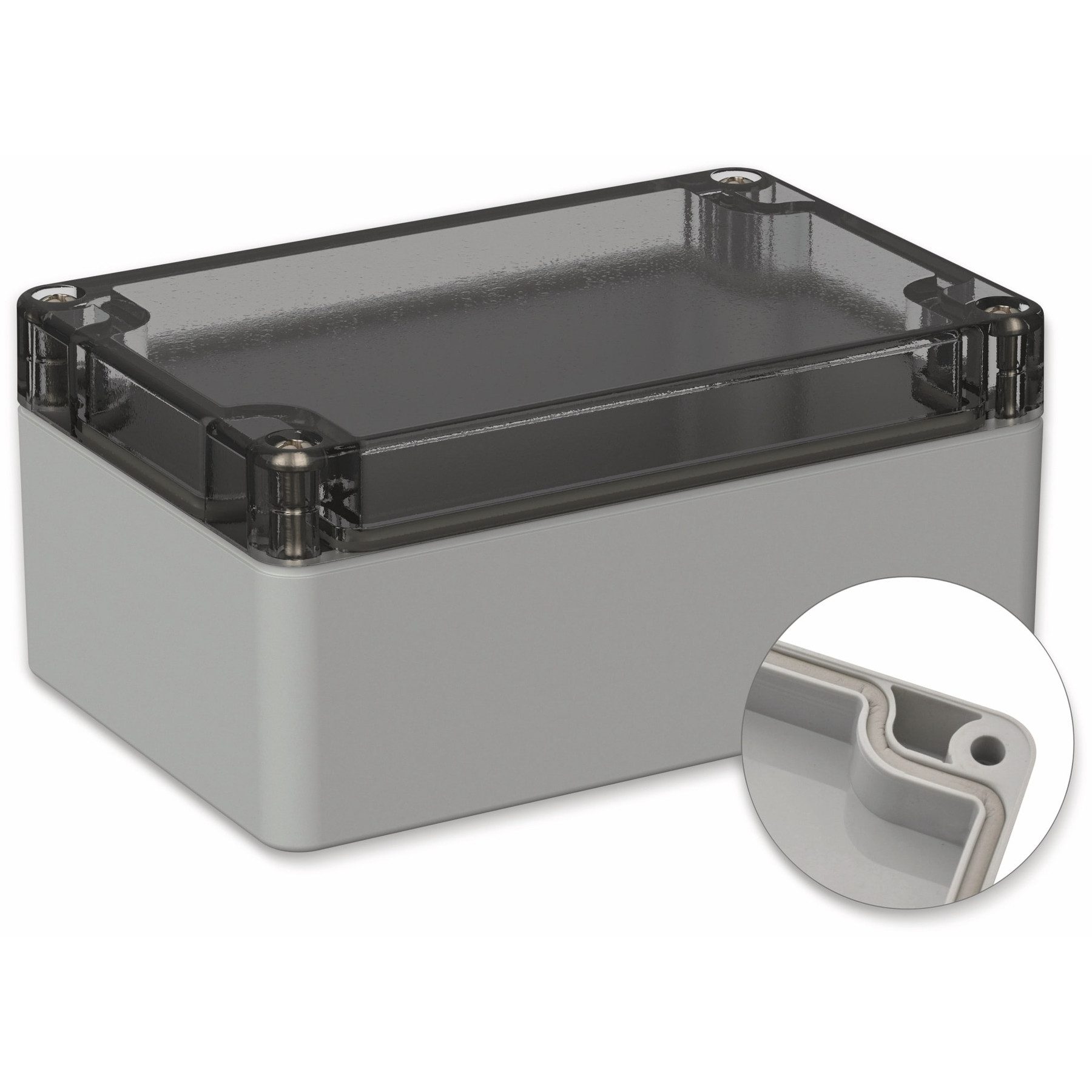 Pollin Verteilerbox POLLIN, Polycarbonat Gehäuse, 120 x 80 x 55 mm, IP66, Lichtgrau