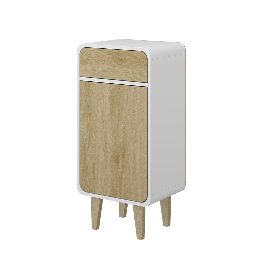 Vicco Midischrank Arla Weiß/Eiche 40 x 81 cm günstig online kaufen