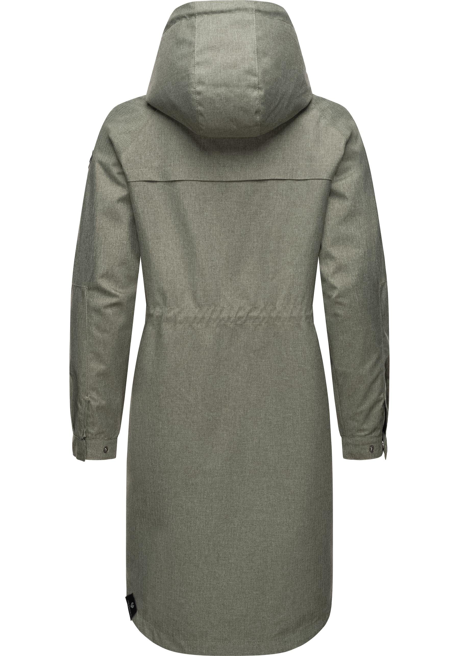 Ragwear Outdoorjacke Belinka Wasserdichte lange und sehr leichte Übergangsjacke