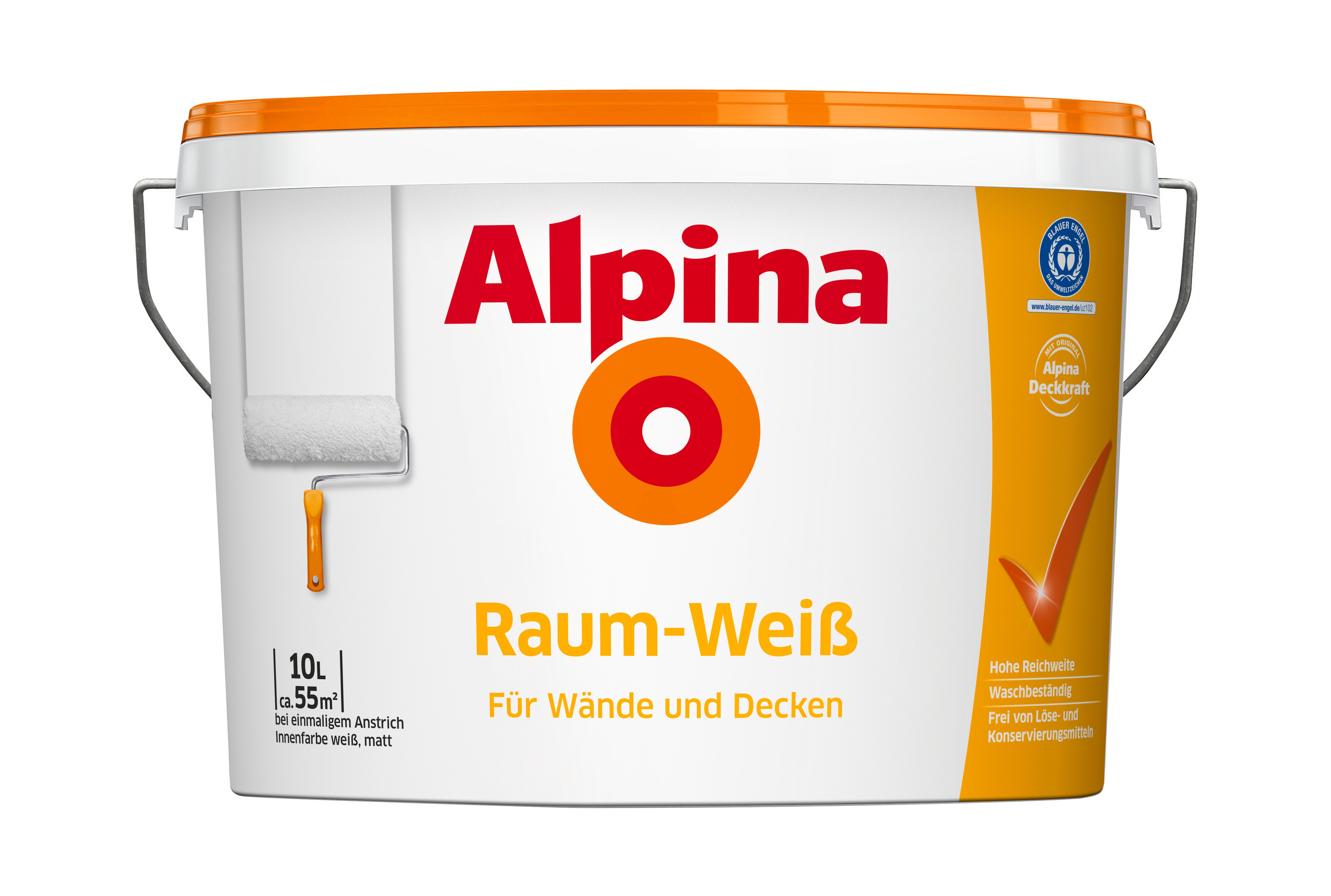 Alpina Wandfarbe Raum-Weiß 10 Liter matt