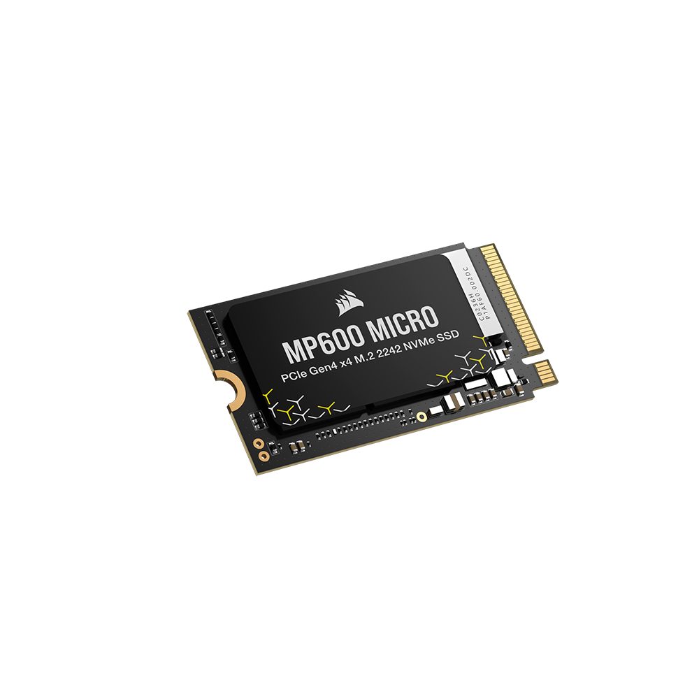 Corsair MP600 MICRO 1TB Gen4 PCIe x4 NVMe M.2 2242 interne SSD 5100 MB/S Lesegeschwindigkeit, 4300 MB/S Schreibgeschwindigkeit, High-Density 3D TLC NAND