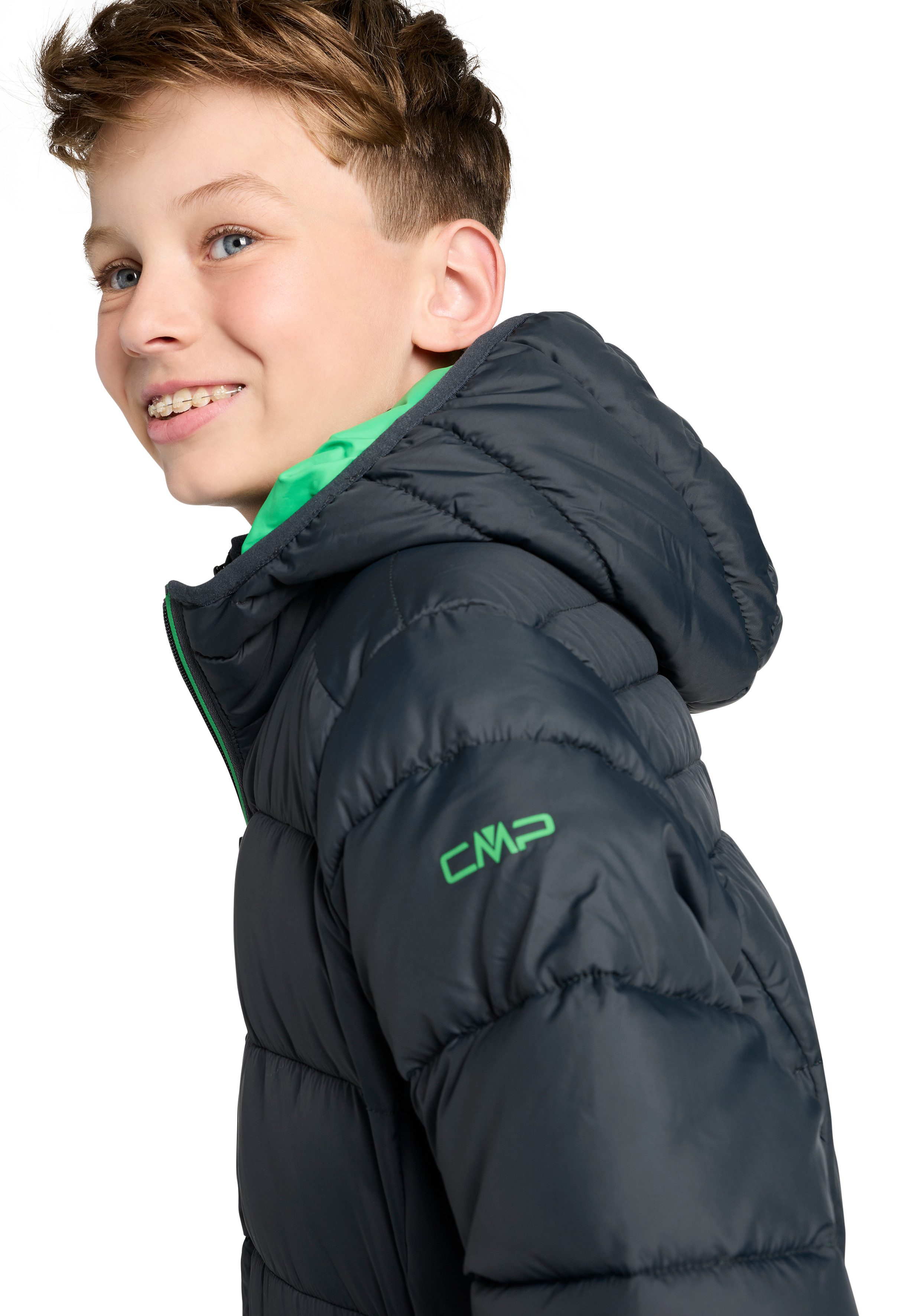 CMP Steppjacke KID JACKET FIX HOOD mit Kapuze, winddicht, wasserabweisend, aus Polyester