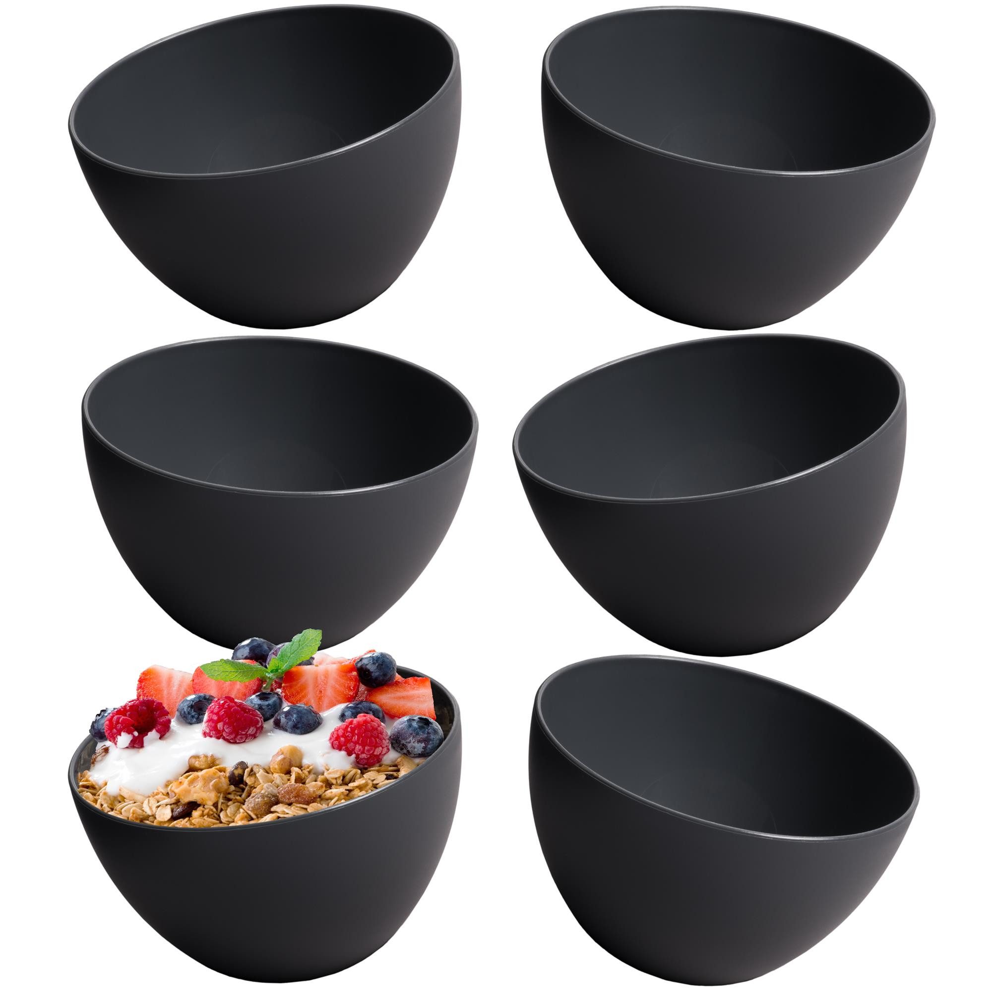 Hausfelder Müslischale Bowl Müslischalen 6er Set, Kunststoff, (6-tlg), Ø 13,5 cm, mikrowellengeeignet, spülmaschinengeeignet