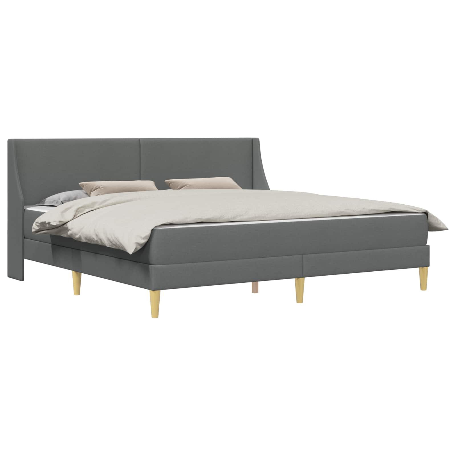Boxspringmatratze Bettgestell mit Matratze mit Kopfteil Polyester, vidaXL