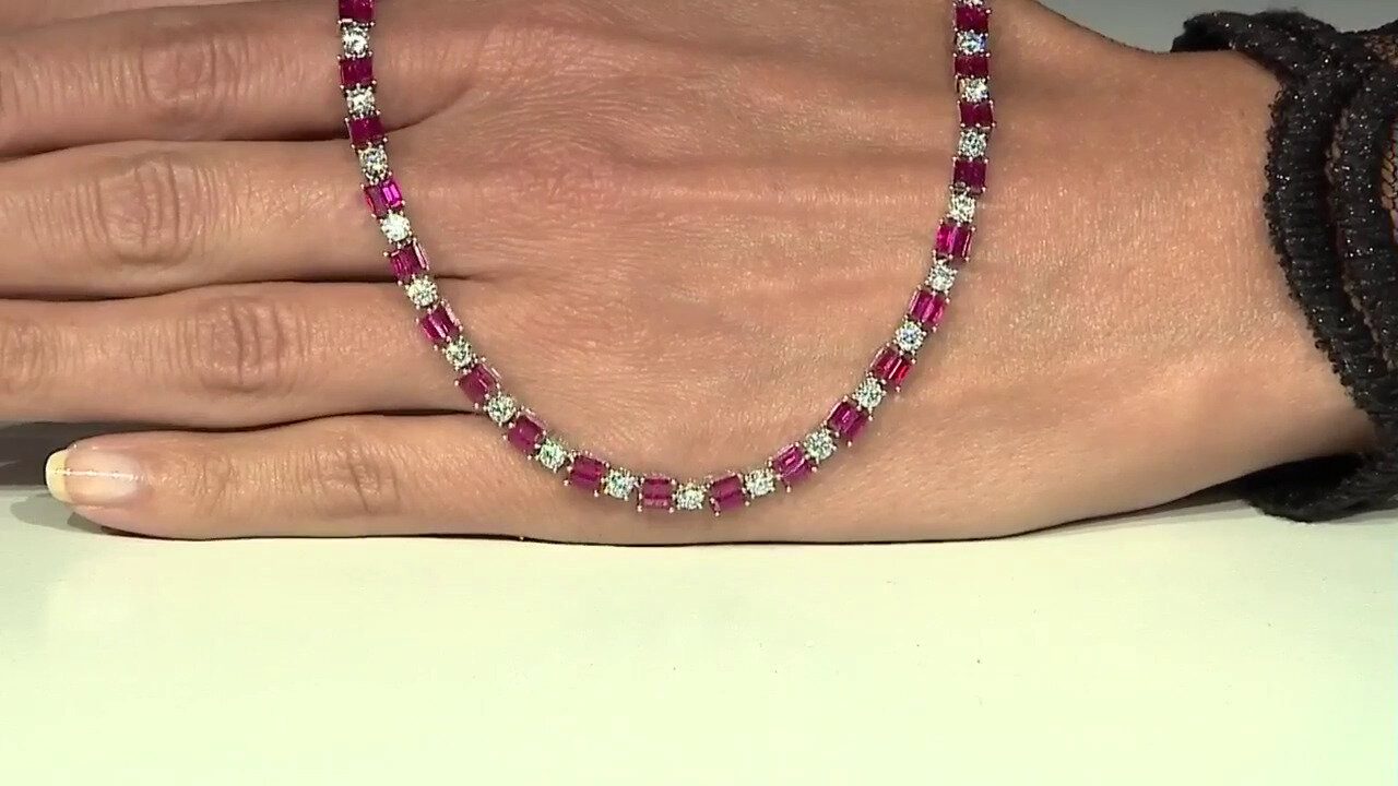 Cavill Goldkette Anspruchsvolle Mosambik-Rubin 14k Weißgold günstig online kaufen