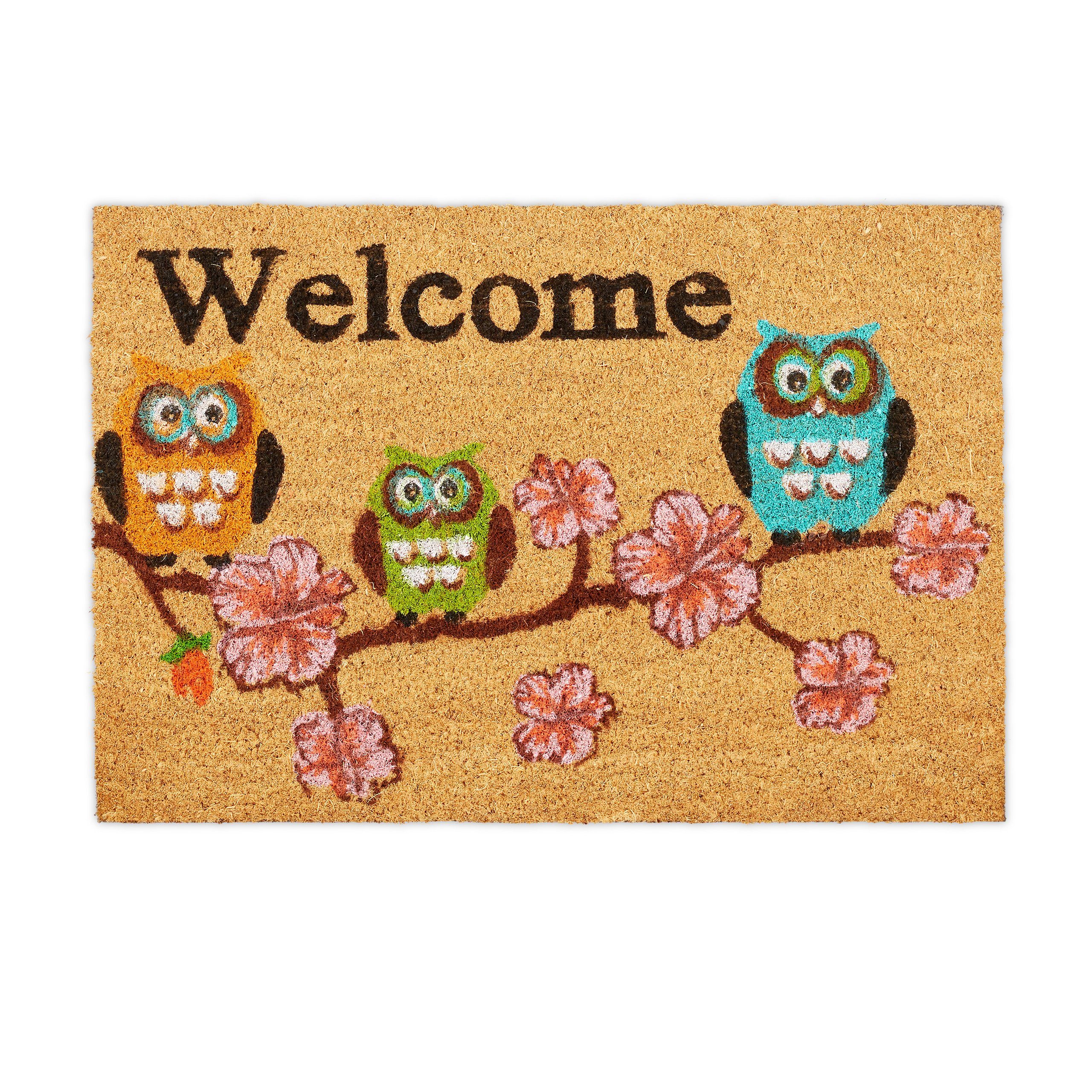 relaxdays Fußmatte Kokos Welcome Eule, Höhe: 15 mm günstig online kaufen