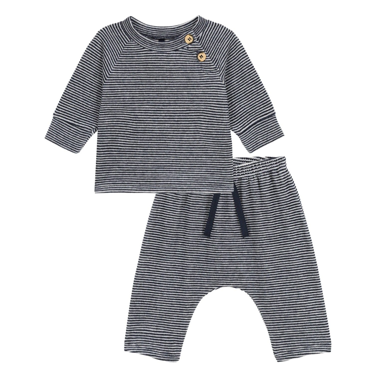 Petit Bateau Relaxanzug Petit Bateau kuscheliges 2-teiliges Baby-Set mit Streifen