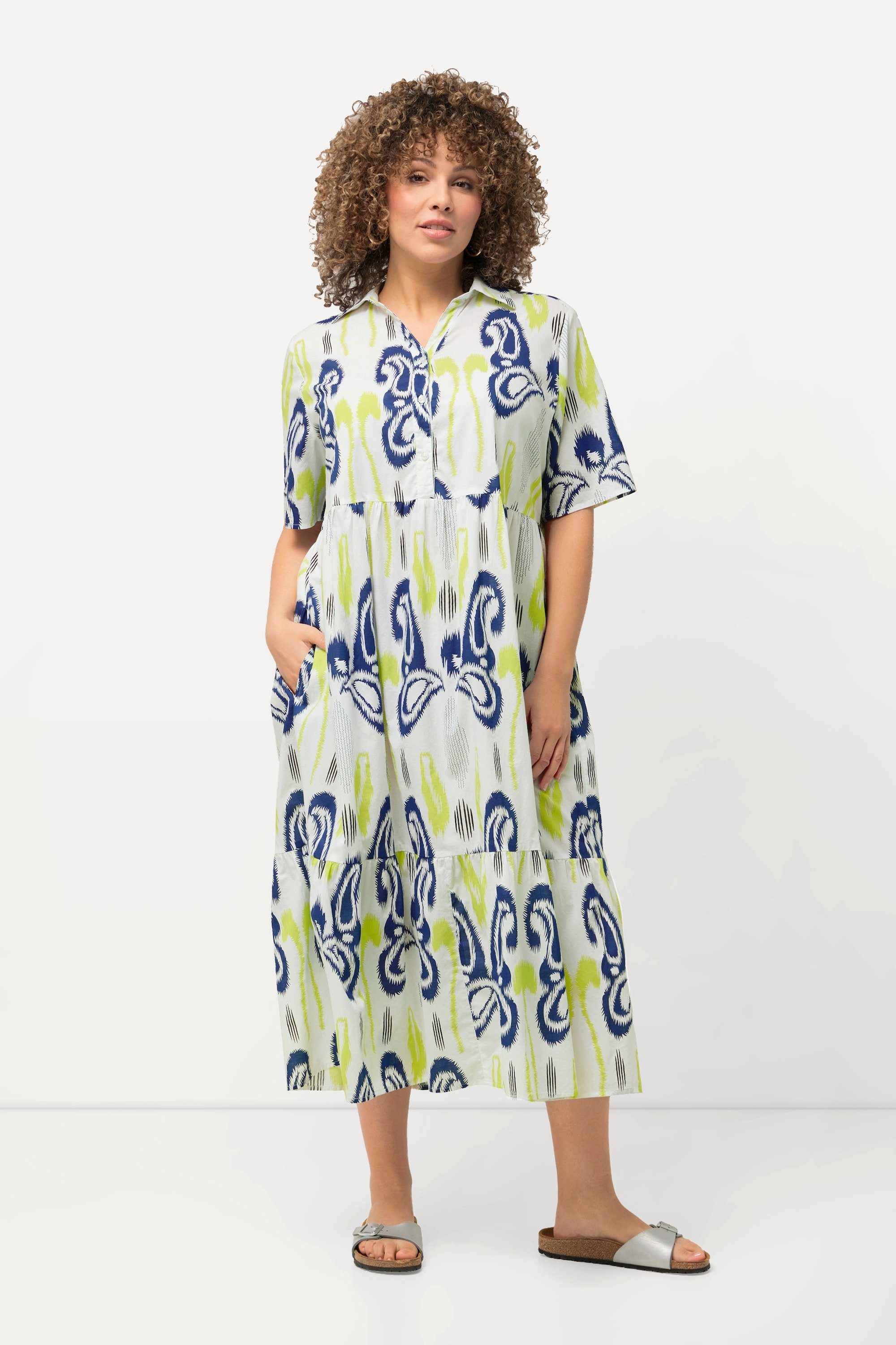 Ulla Popken Midikleid Midikleid Paisleymuster A-Linie günstig online kaufen