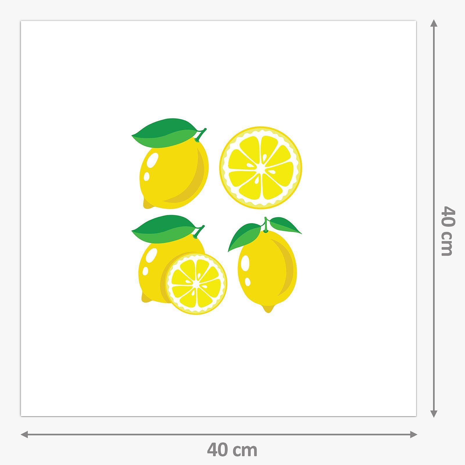 Glas Zitronenmuster Küchenrückwand Spritzschutz Primedeco
