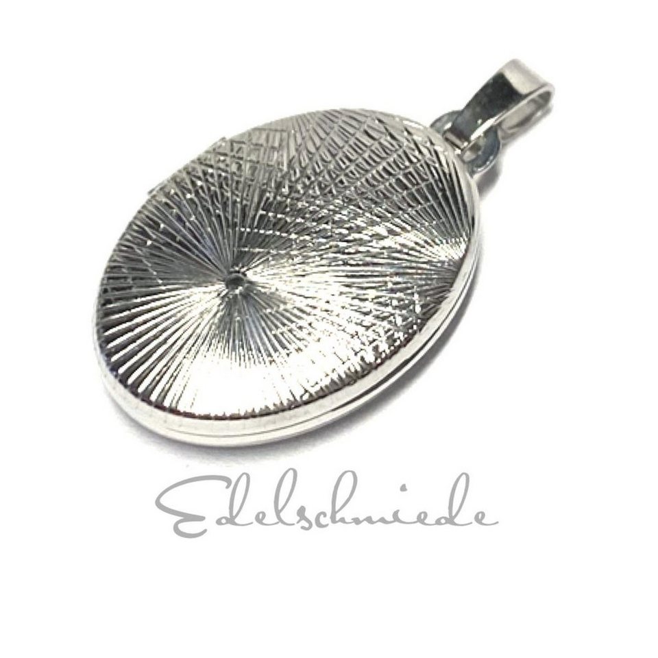 Charm Medaillon Anhänger Medaillon 925 Silber rhodiniert diamantiert oval 2  Foto Bild