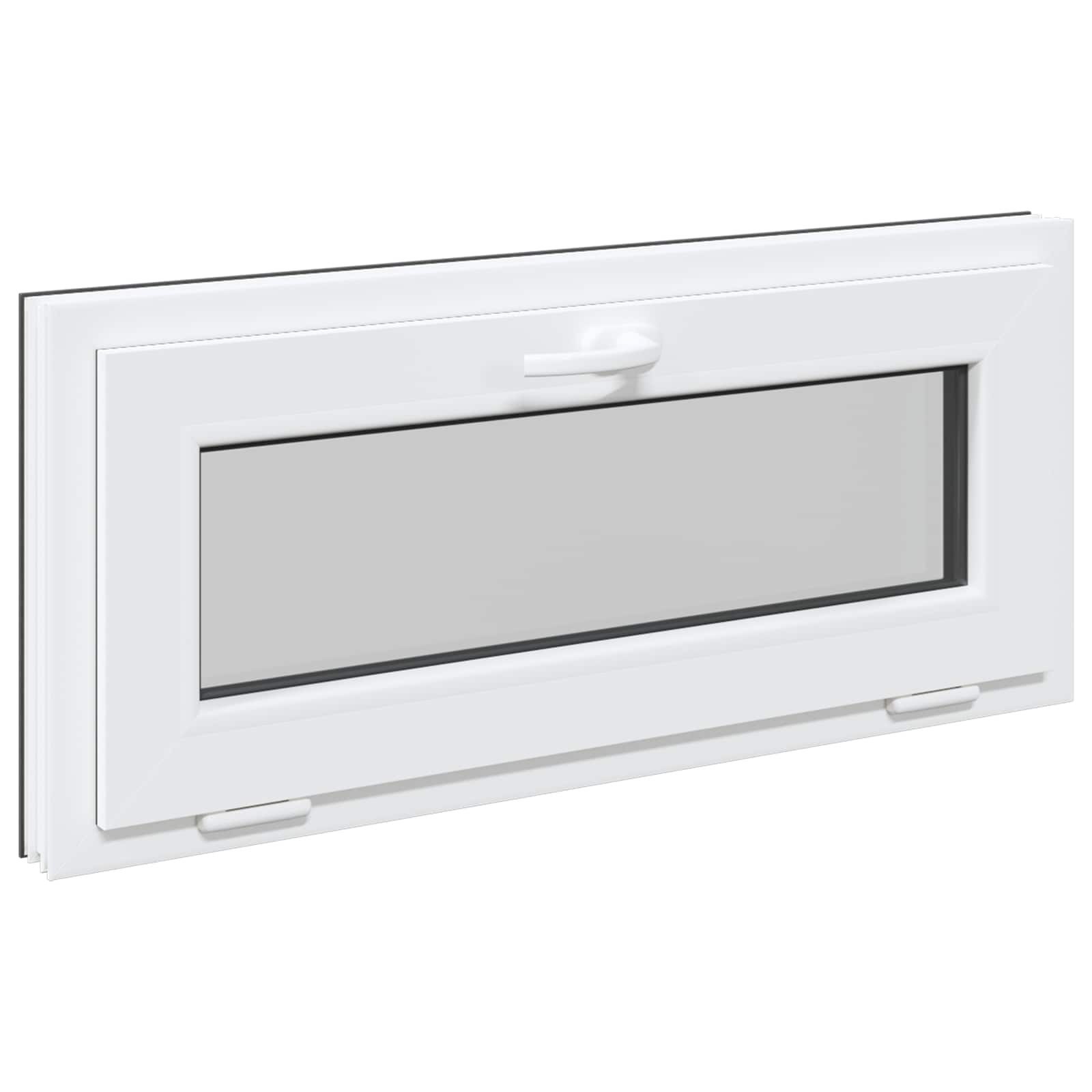 vidaXL Fenster Kellerfenster RISOR 90 x 40 cm PVC und Glas Anthrazit, (1 St)