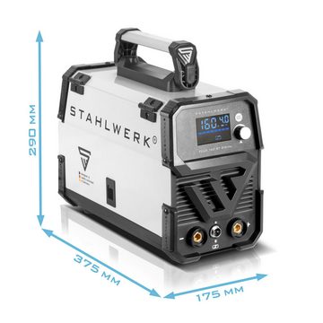 STAHLWERK Inverterschweißgerät Schweißgerät FLUX 160 ST Digital mit 160 A, 40 - 160 A, mit synergischem Drahtvorschub, Lift TIG und MMA Funktion