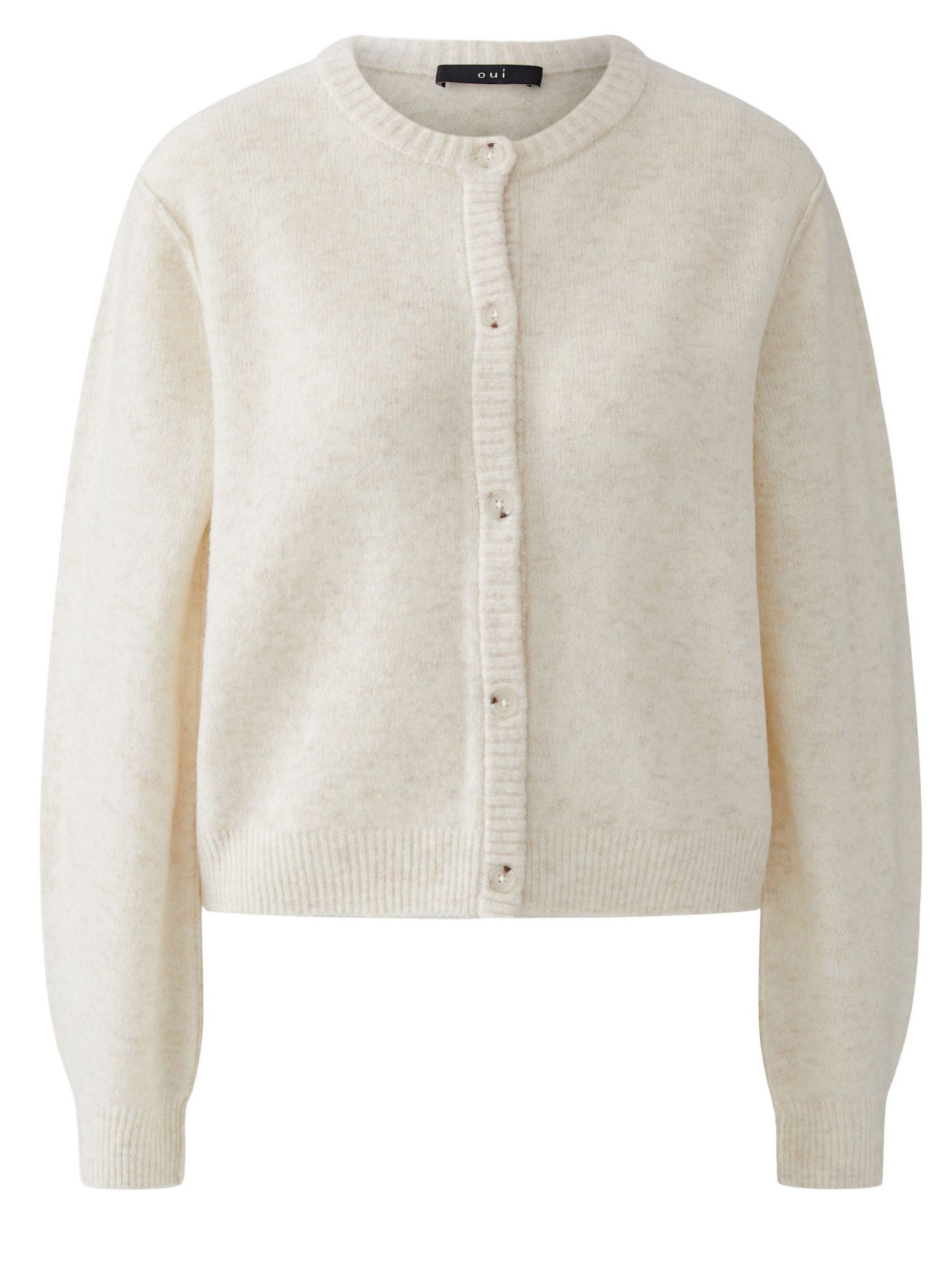 Oui Strickjacke Oui Strickjacke ILAYA - super soft - offwhite (1-tlg)