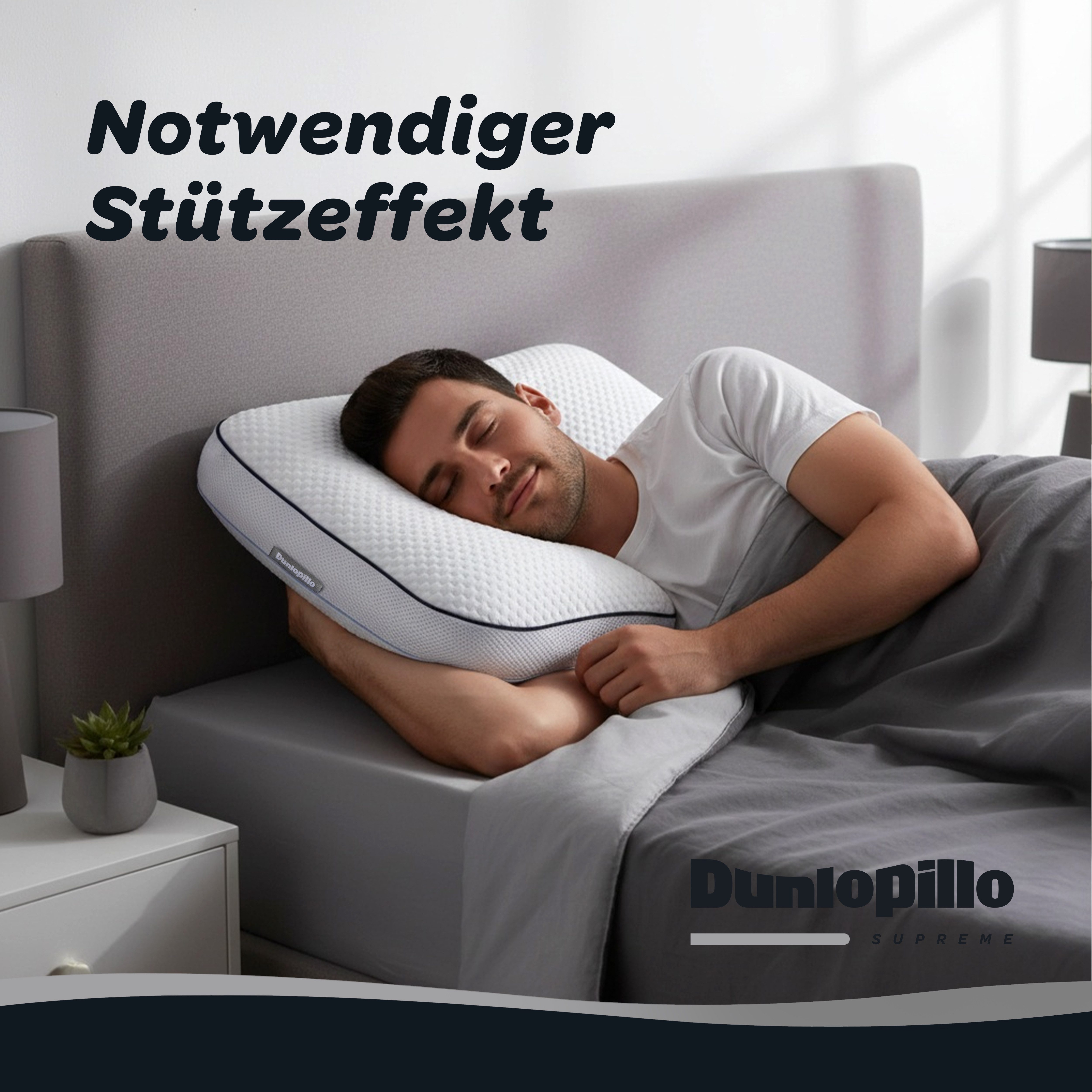 Dunlopillo Nackenstützkissen Clima Flex, NEUHEIT Viskoschaum mit kühlender & wärmender Seite, Bezug: Polyester & Viskose, Seitenschläfer, Rückenschläfer, in Größe 60 x 50 x 15 cm, Individuell anpassbar: mit drei Einlagen