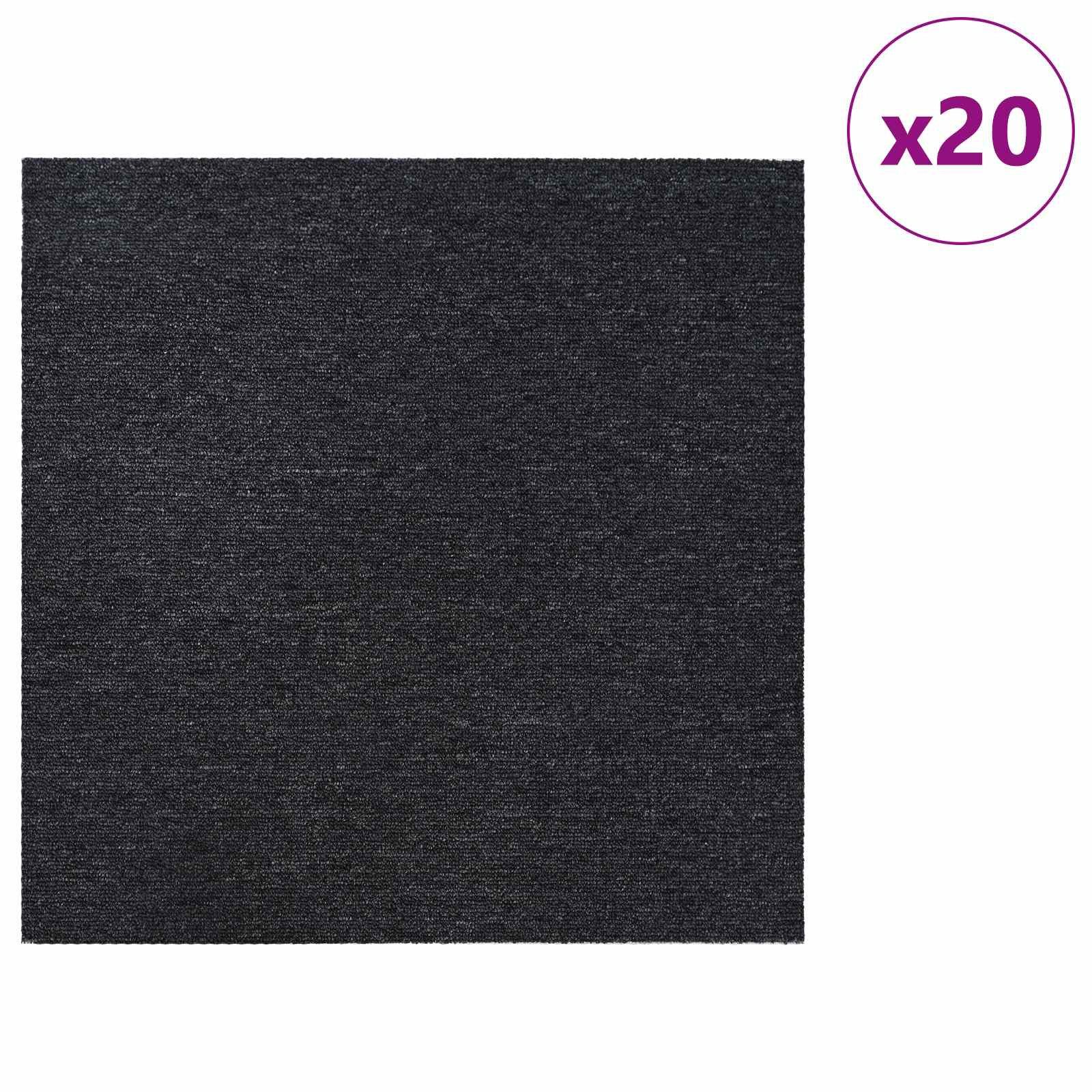 vidaXL Vinyllaminat 50 x 50 cm Teppichfliese Dunkelgrau 50x50 cm 20er Set PP und Bitumen