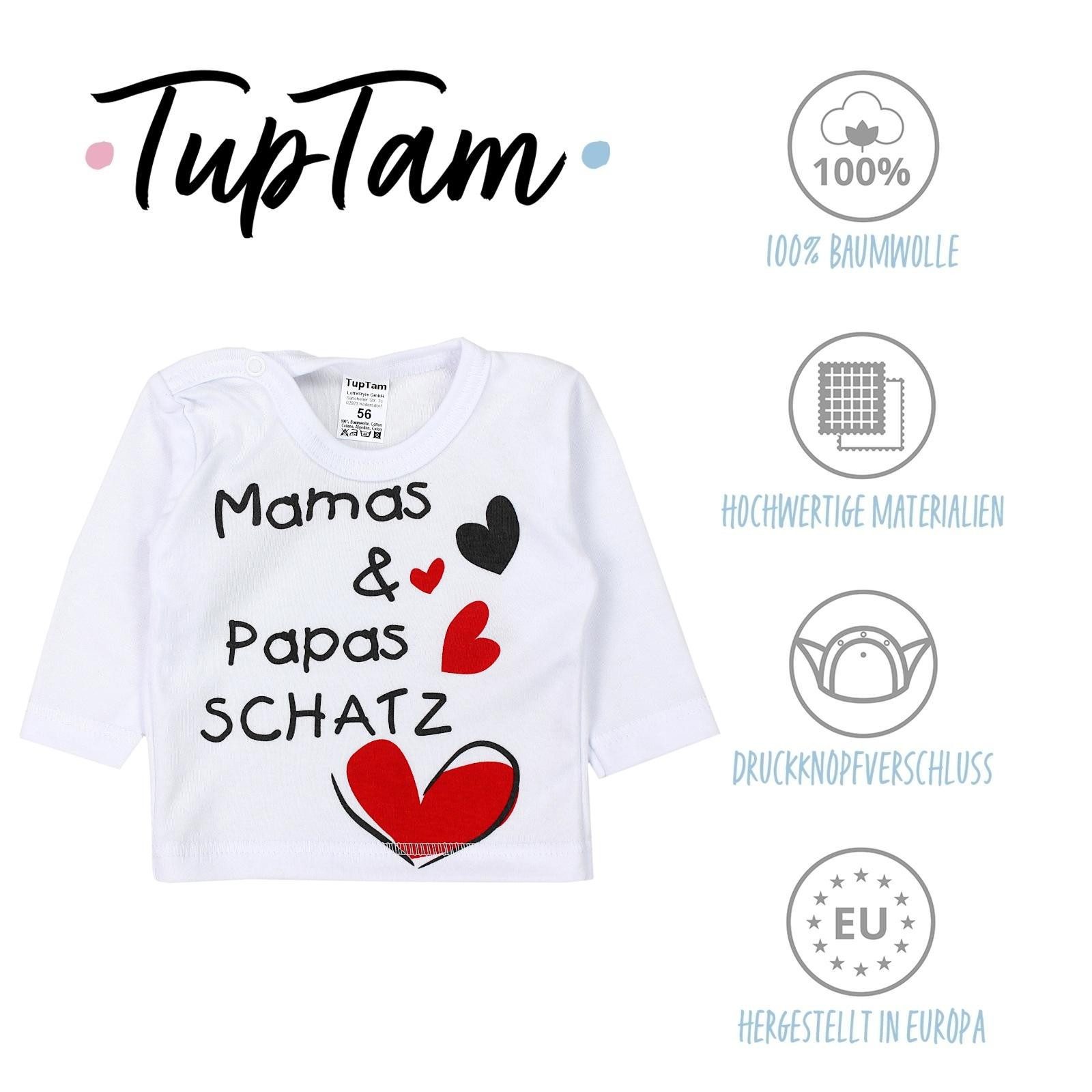 TupTam Rundhalsshirt TupTam Unisex Baby Langarmshirt mit Spruch Aufdruck 3er Set – Bild 2 von 5