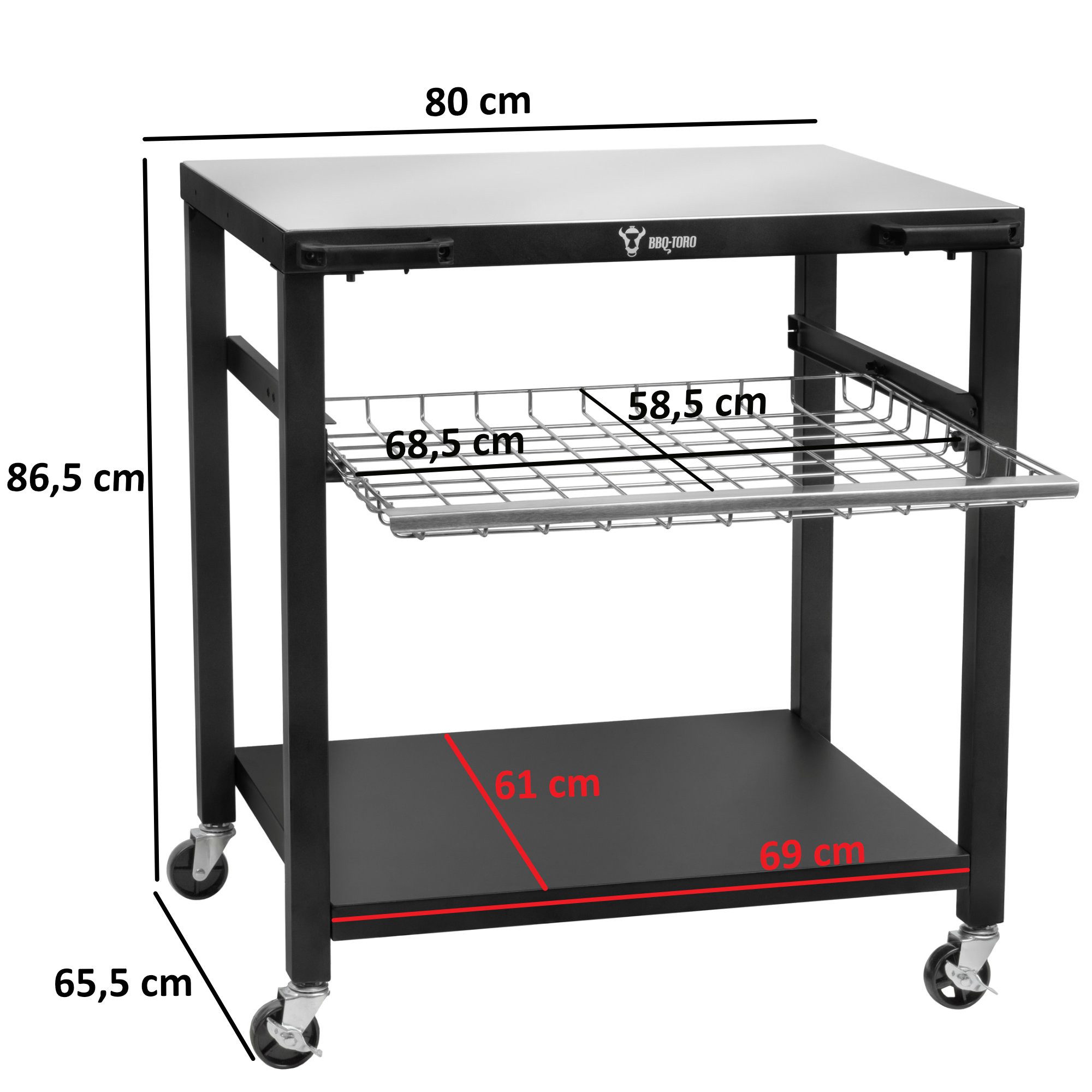 BBQ-Toro Servierwagen Grillwagen 80 x 65,5 günstig online kaufen