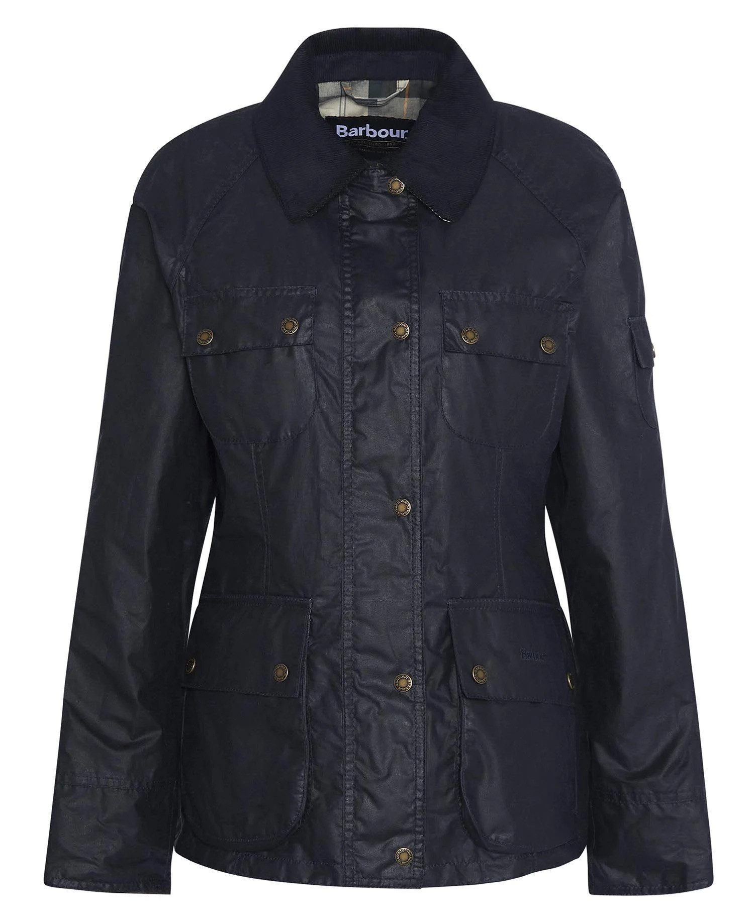 Barbour Outdoorjacke BARBOUR Wachsjacke Arlo Utility Royal Navy/Ancient Tartan EU 38 (12)