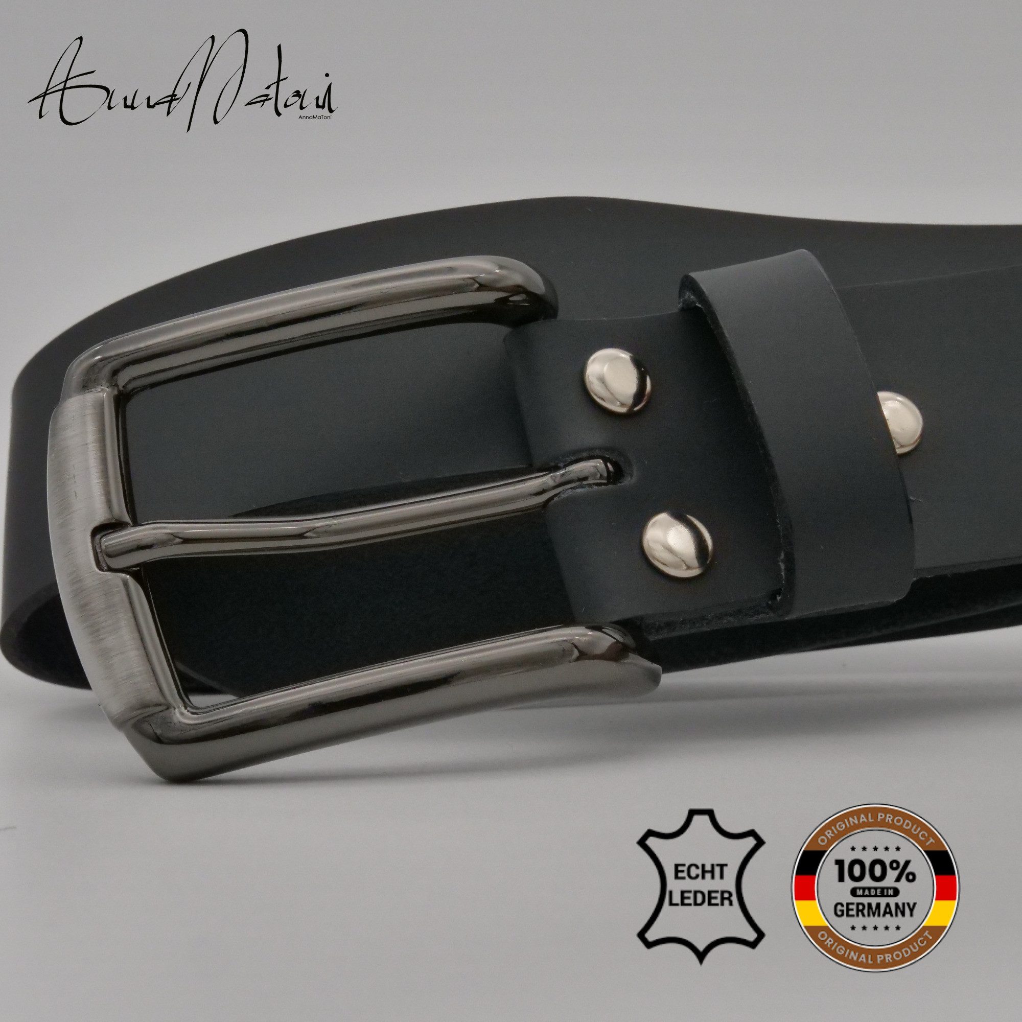 AnnaMatoni Ledergürtel AnnaMatoni Herren Ledergürtel Zeitloses Design Gürtel 4cm breit