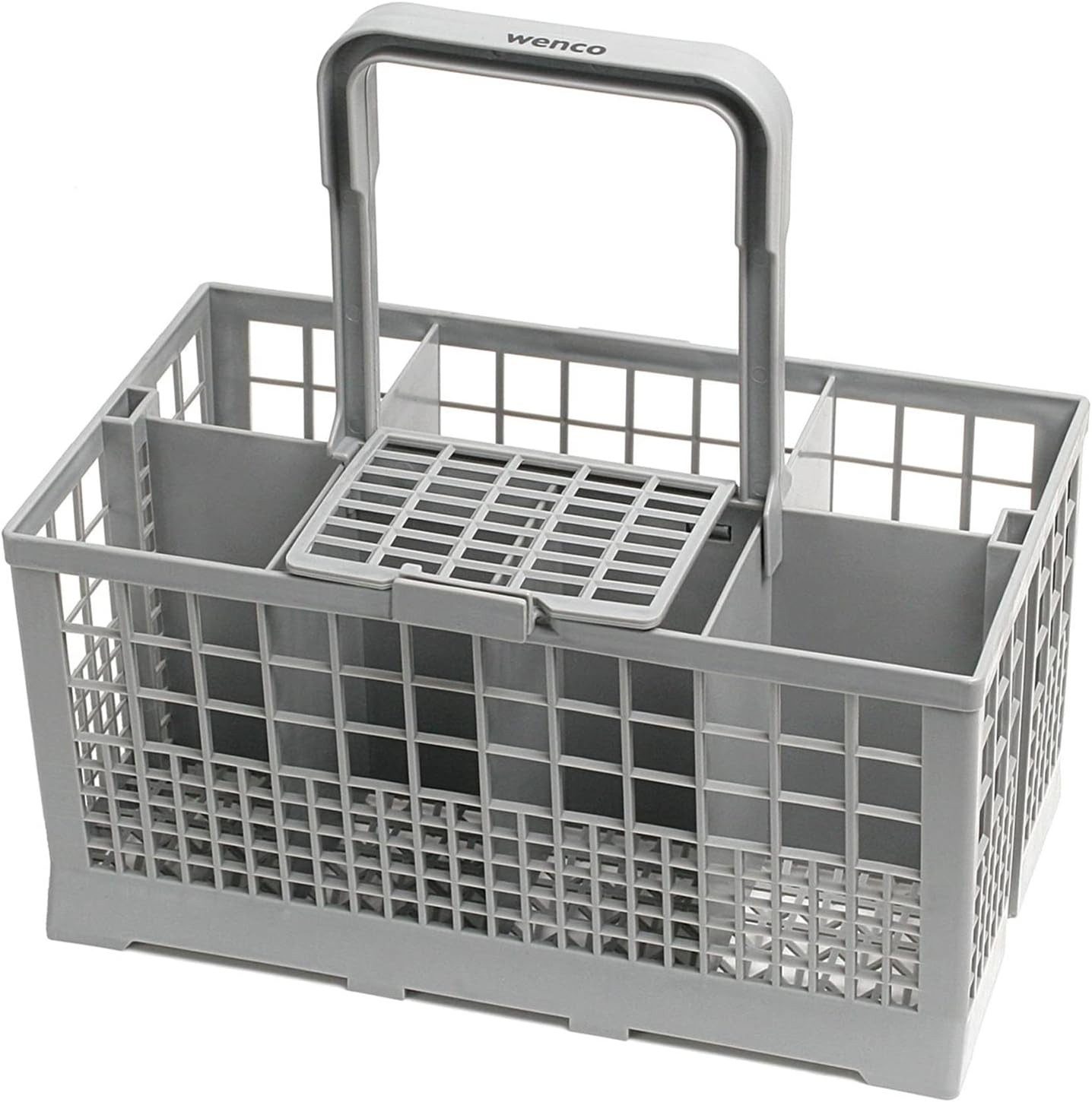 Wenco Besteckhalter Spülmaschinenkorb 23,7 x 13,7 x 24,7 cm, Grau mit Griff: 24,7 cm, (1-tlg), Universal passend langlebig hitzebeständiger Kunststoff