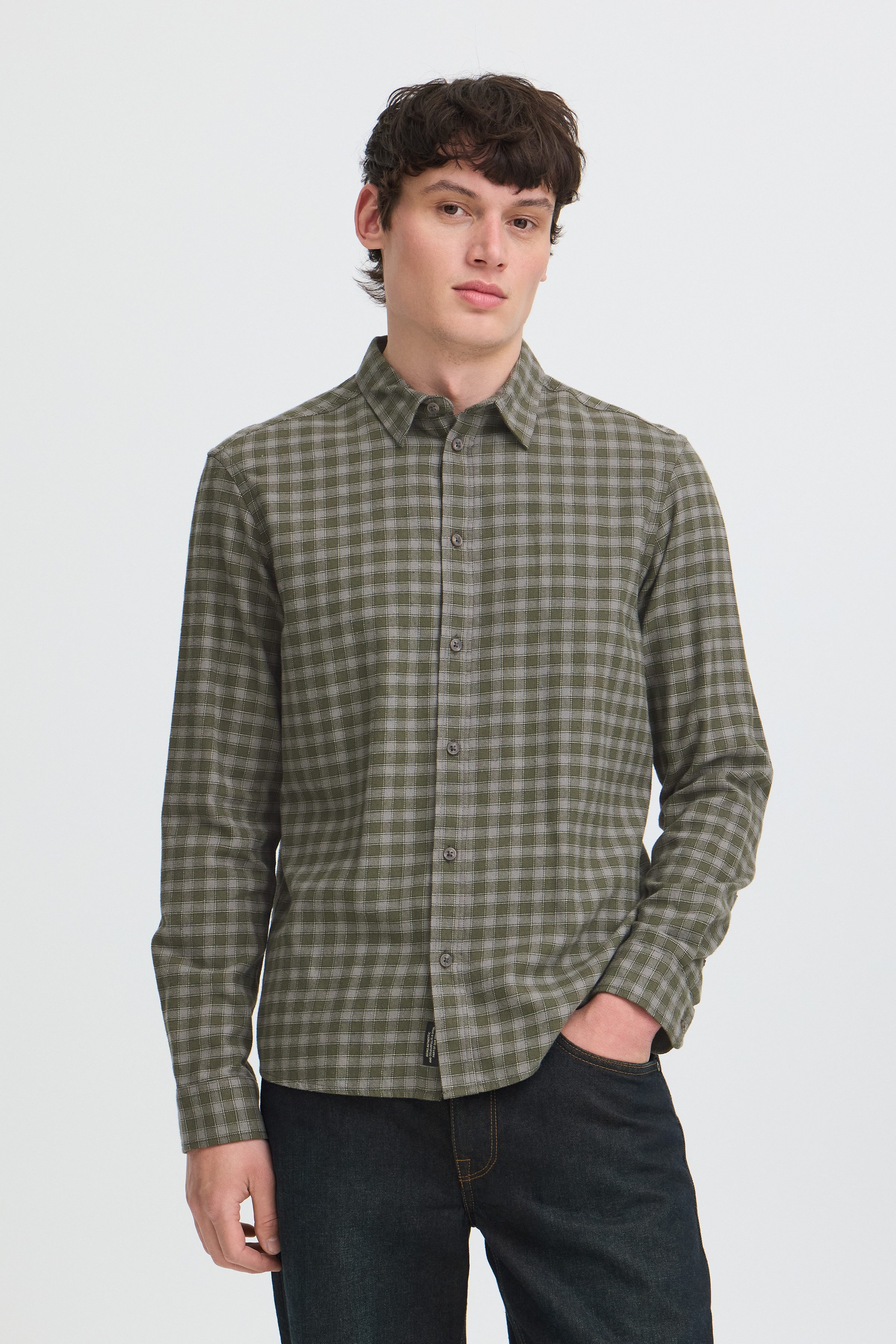 Blend Langarmhemd BHCALLI SHIRT Baumwolle, regular fit