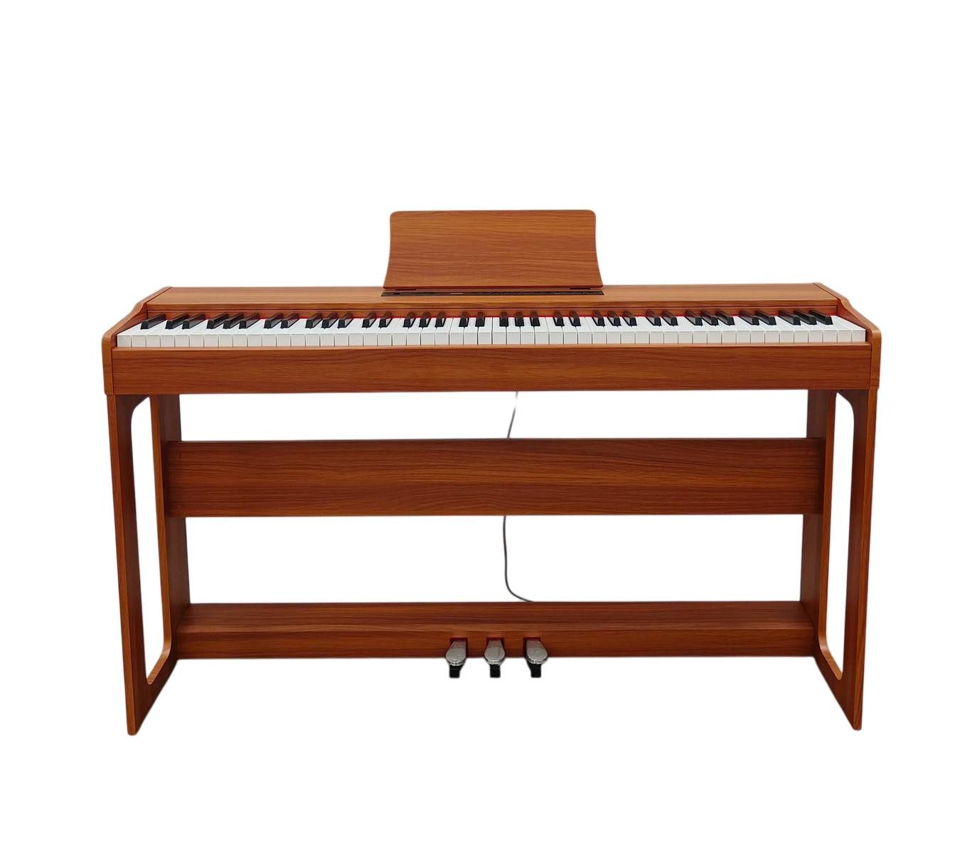 JVmoebel Digitalpiano Digitalpiano Piano Stage in elegantem Braun mit gewichteten Tasten (1-St., Maße Digitale Klaviere), Made in Europe