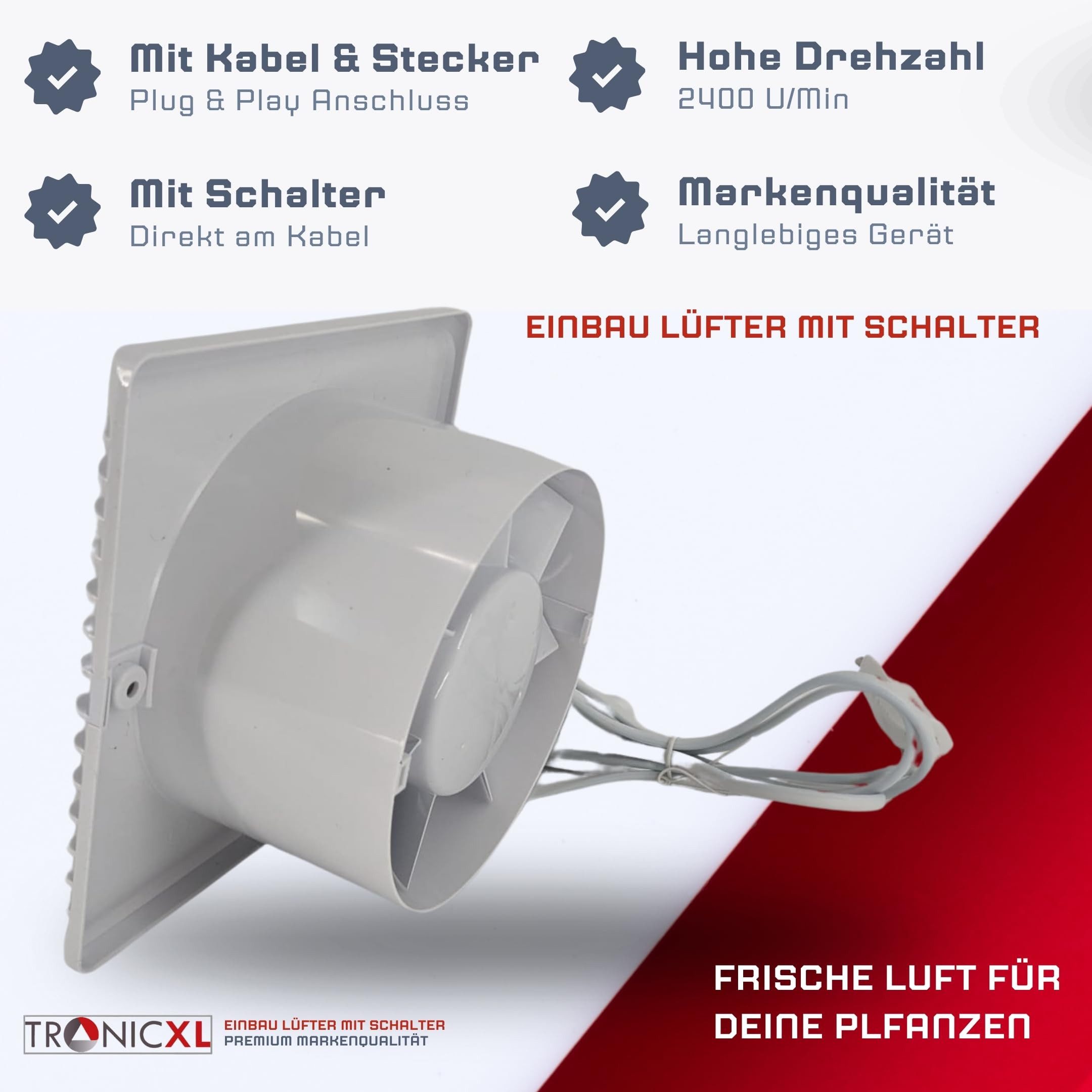 TronicXL Radialventilator 100mm Abluft / Zuluft Grow Lüfter Ventilator für günstig online kaufen