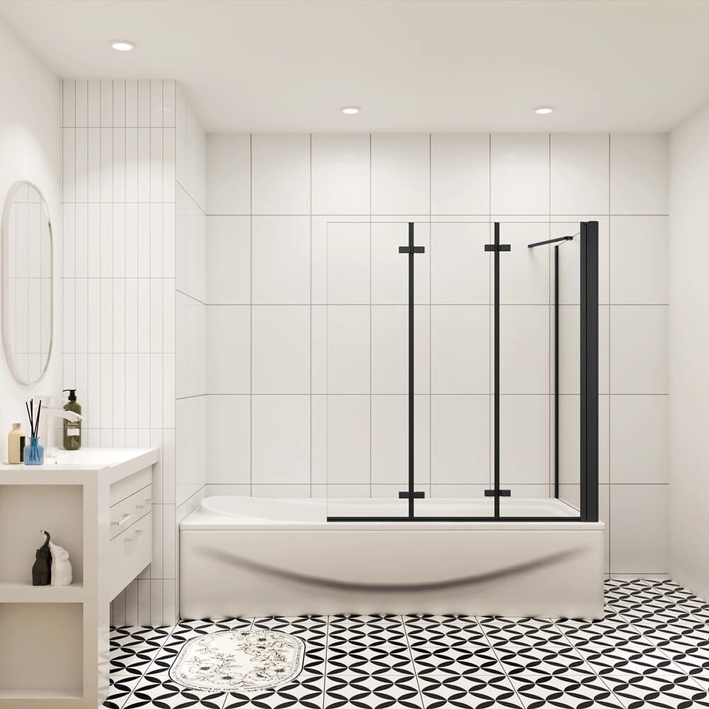 duschspa Badewannenaufsatz 6mm ESG Faltwand mit Seitenwand Duschtrennwand a günstig online kaufen