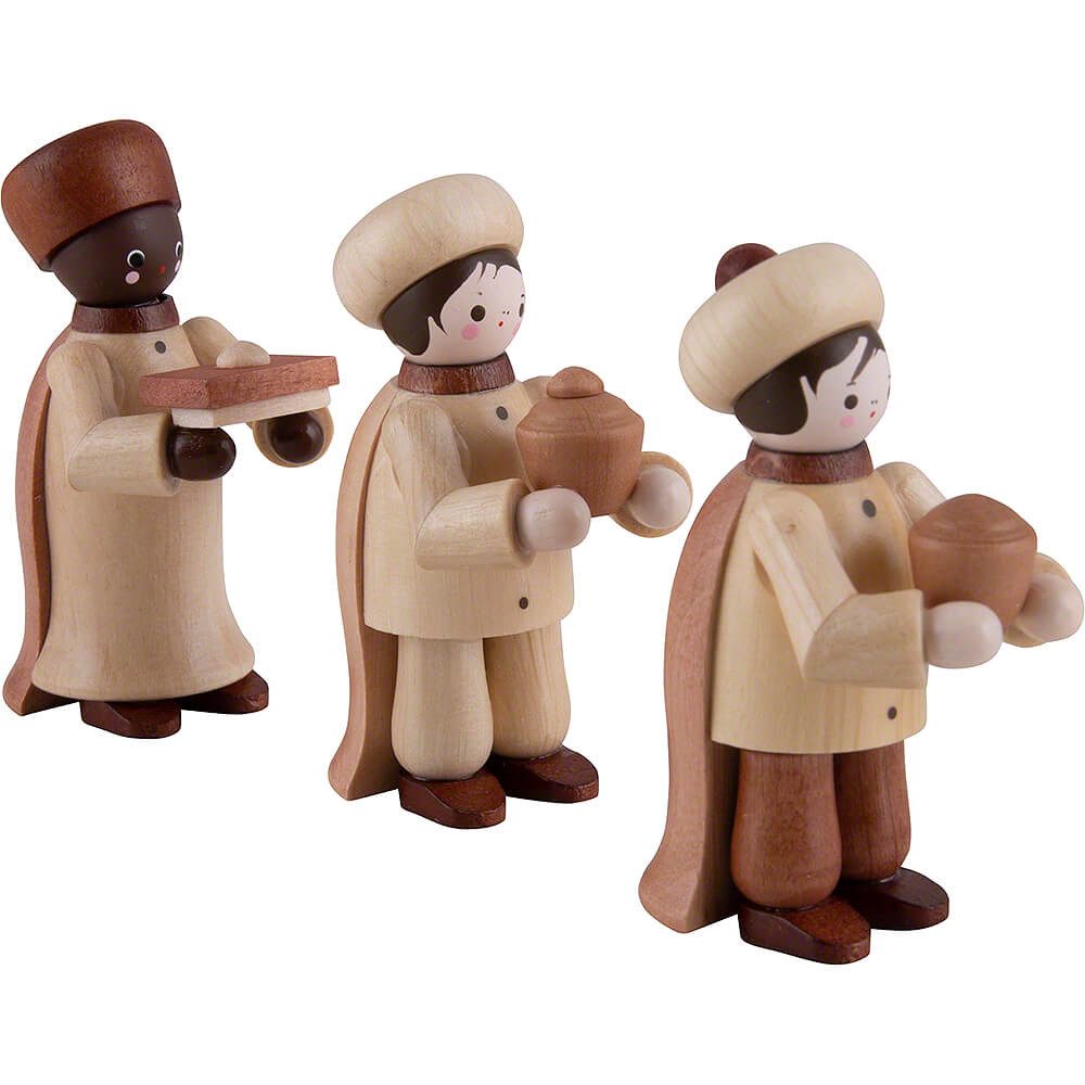 Volkskunstwerkstatt Romy Thiel Dekofigur Thiel-Figuren Heilige Drei Könige - natur (6cm) von Romy Thiel
