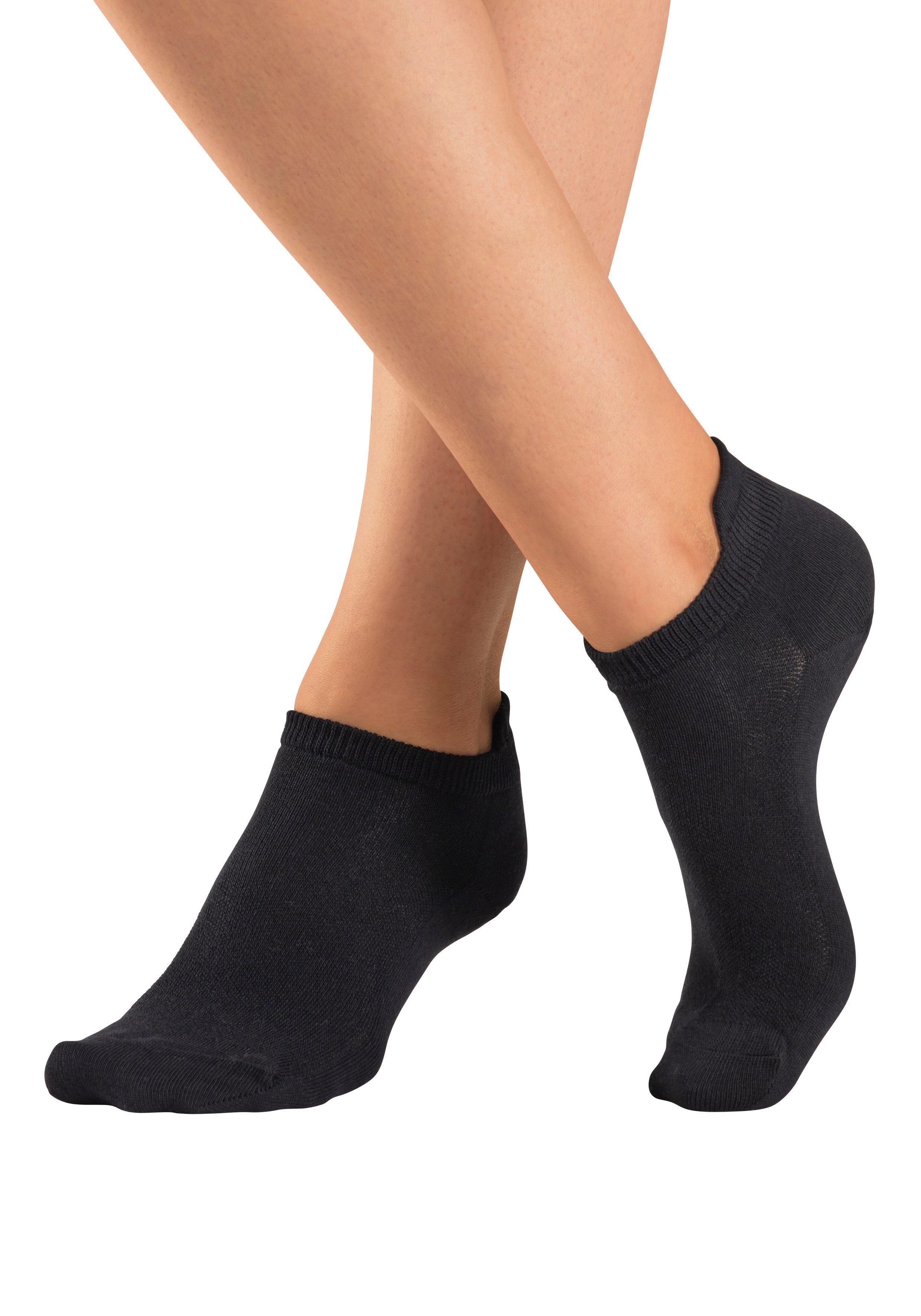 H.I.S Sportsocken Damen Herren Kurzsocken und Sneakersocken in einem Pack (Packung, 6-Paar, Gr. 35-38 bis 47-48) weicher Baumwollmix mit verstärkter Ferse und Spitze