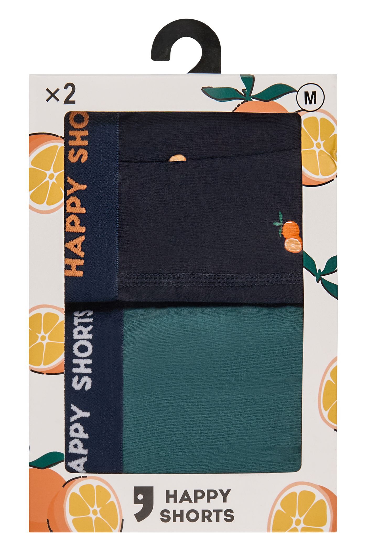 HAPPY SHORTS Trunk 2 Happy Shorts Jersey Trunk Herren Boxershorts Pant Orange - Grün (1-St)