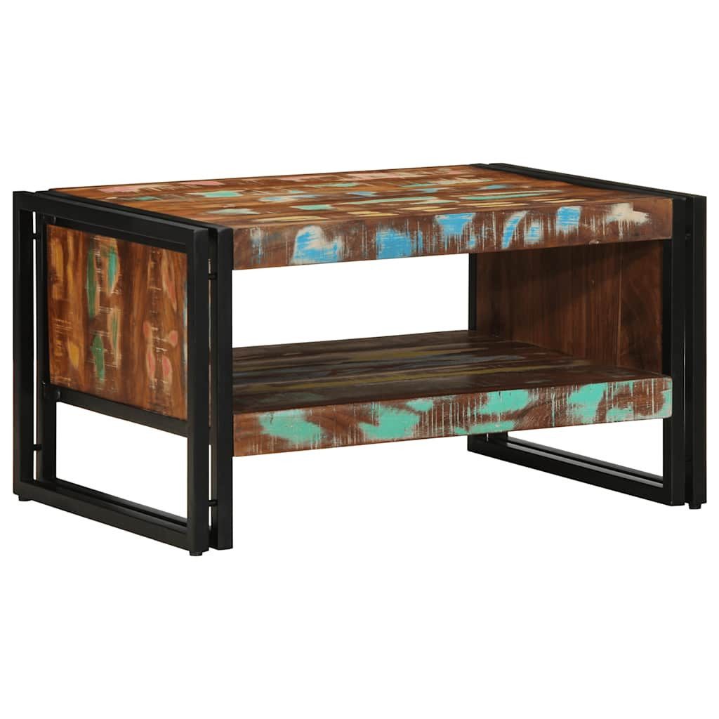 vidaXL Couchtisch Couchtisch Mehrfarbig 70x50x38 cm Altholz Massivholz (1-St)