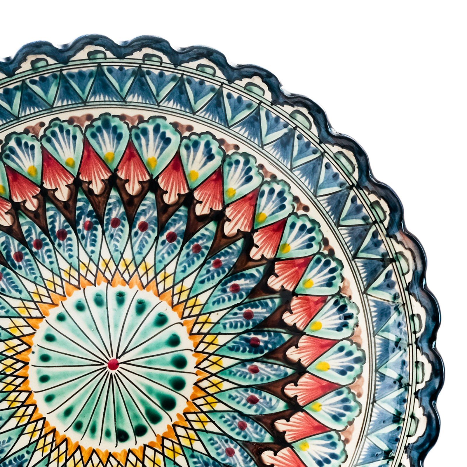 4BIG.fun Dekoteller Oriental Ljagan Lagan Ceramics Teller Handgemalt (Deko Teller)