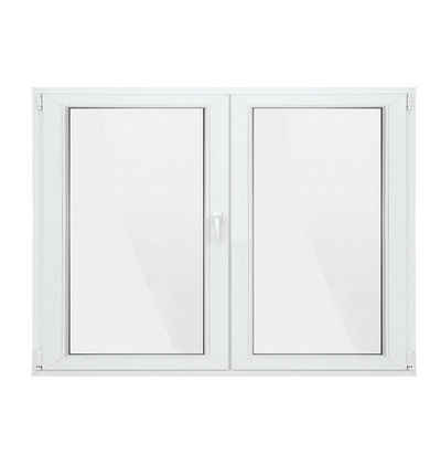 SN DECO GROUP Kunststofffenster Fenster 2 Flügel, 1000x1000, 2-fach Verglasung, weiß, 70 mm Profil, (Set), RC2 Sicherheitsbeschlag, Hochwertiges 5-Kammer-Profil