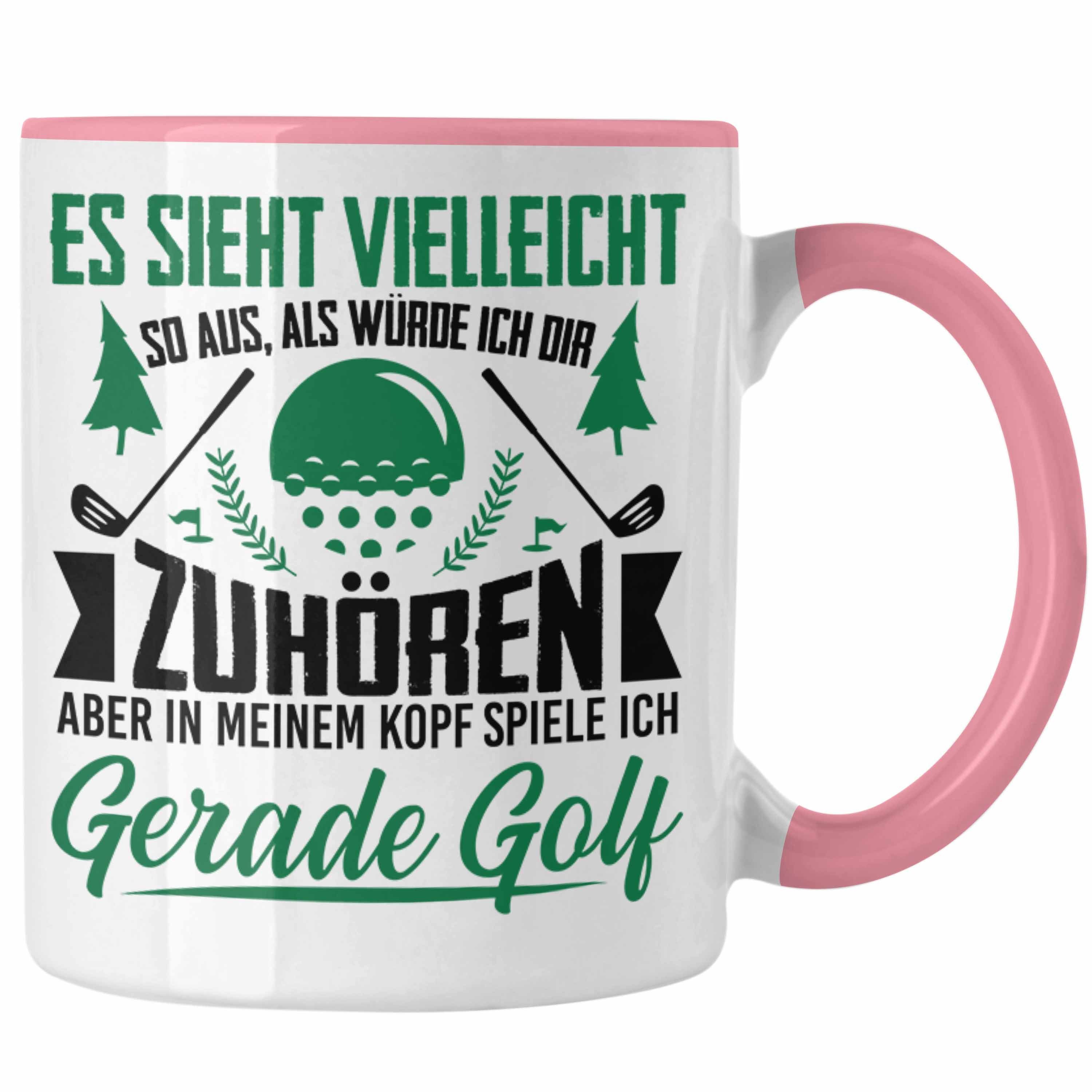 Trendation Tasse Trendation - Golfer Geschenk Golf Tasse mit Spruch - Kaffeetasse für Golfer Geschenkidee Rosa