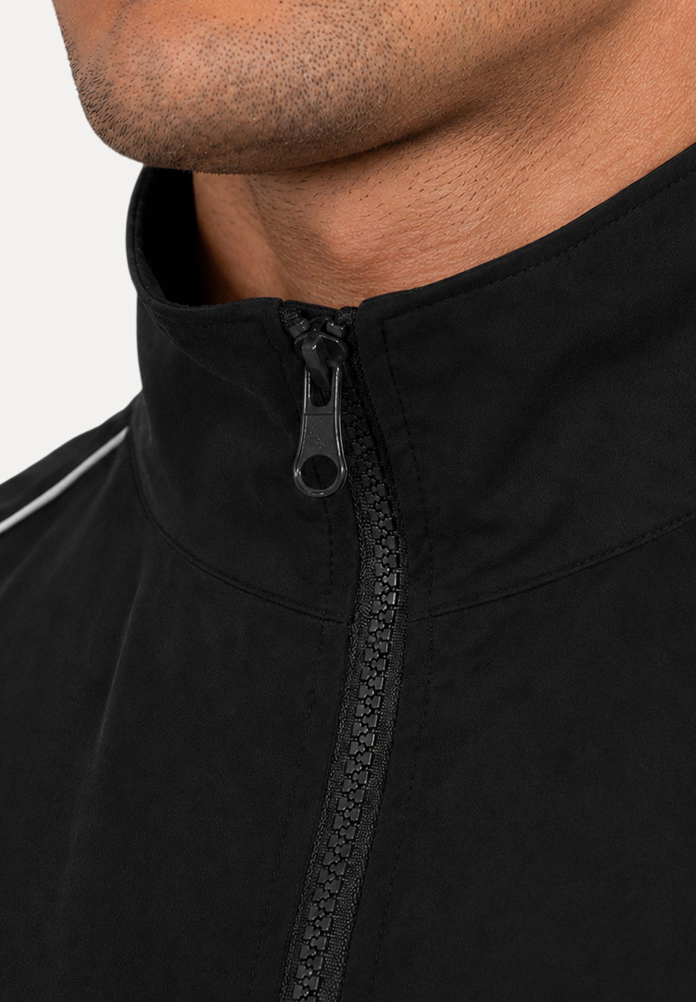 Smilodox Outdoorjacke Kyson, Trainingsjacke Herren, Oversize Sportjacke, Trackjacke, Gym Baggy, Kontrastpaspeln, Stehkragen, Zip, Taschen