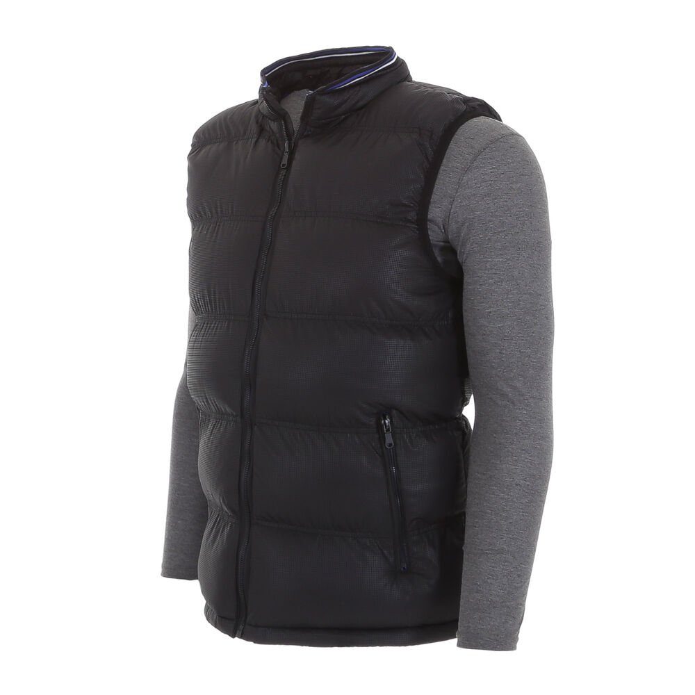 Ital-Design Wendejacke Herren Freizeit Weste Gefüttert Jacke in Schwarz